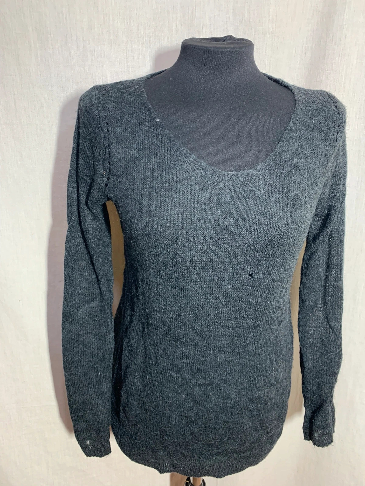 Jersey de Punto Gris Marengo | Charcoal Grey Knit Sweater | Mango – Mango – taille M / 38 / 10 4