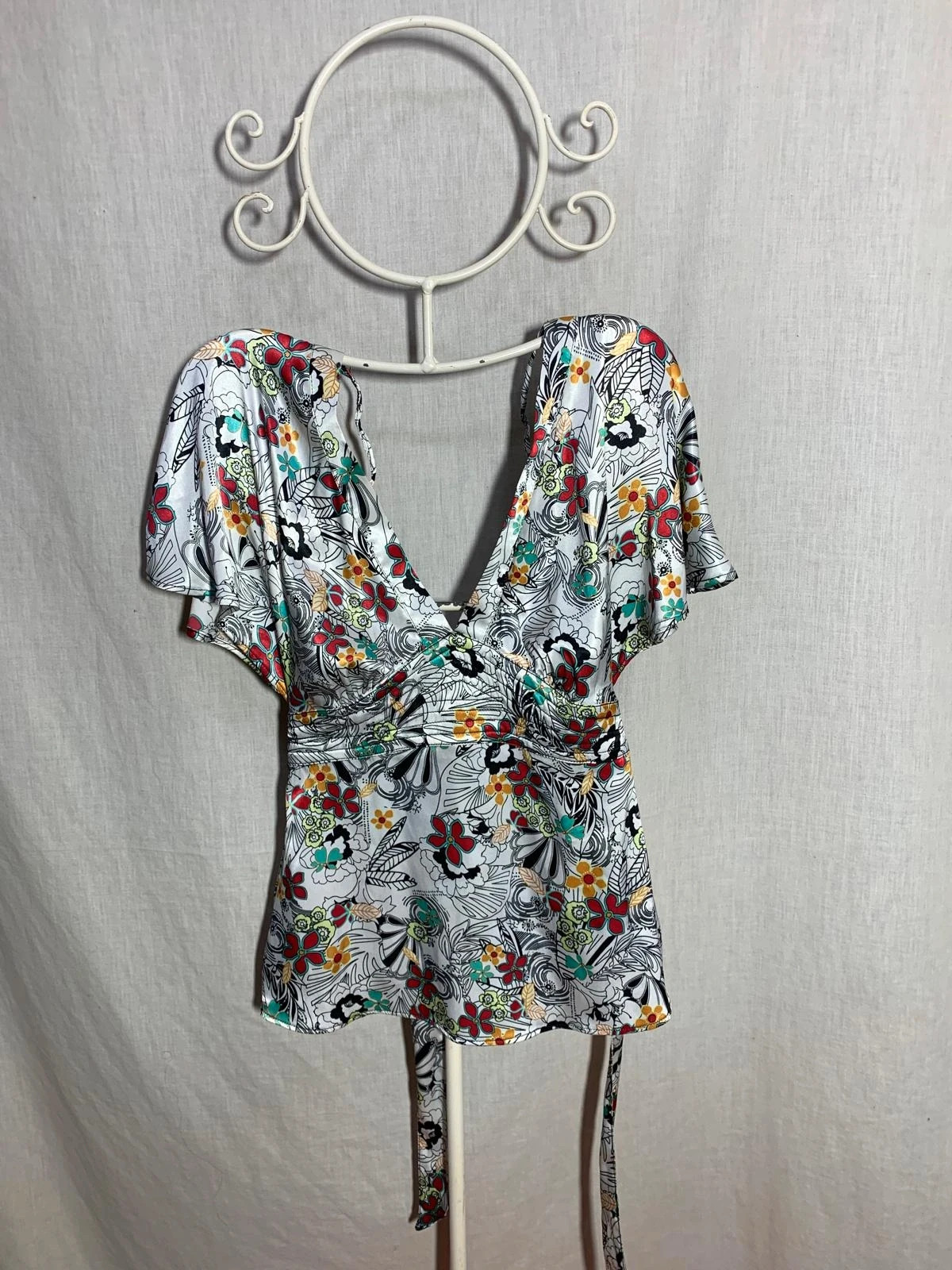 Blusa Satinada con Estampado Floral | Floral Satin Blouse | Inditex – Inditex – taille S / 36 / 8 2
