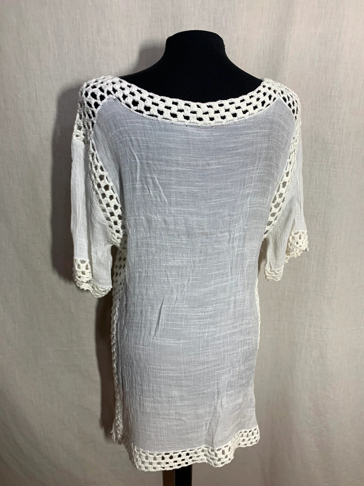 Vestido Playero Blanco con Crochet | White Crochet Beach Dress | Local – Generic – taille L / 40 / 12 3