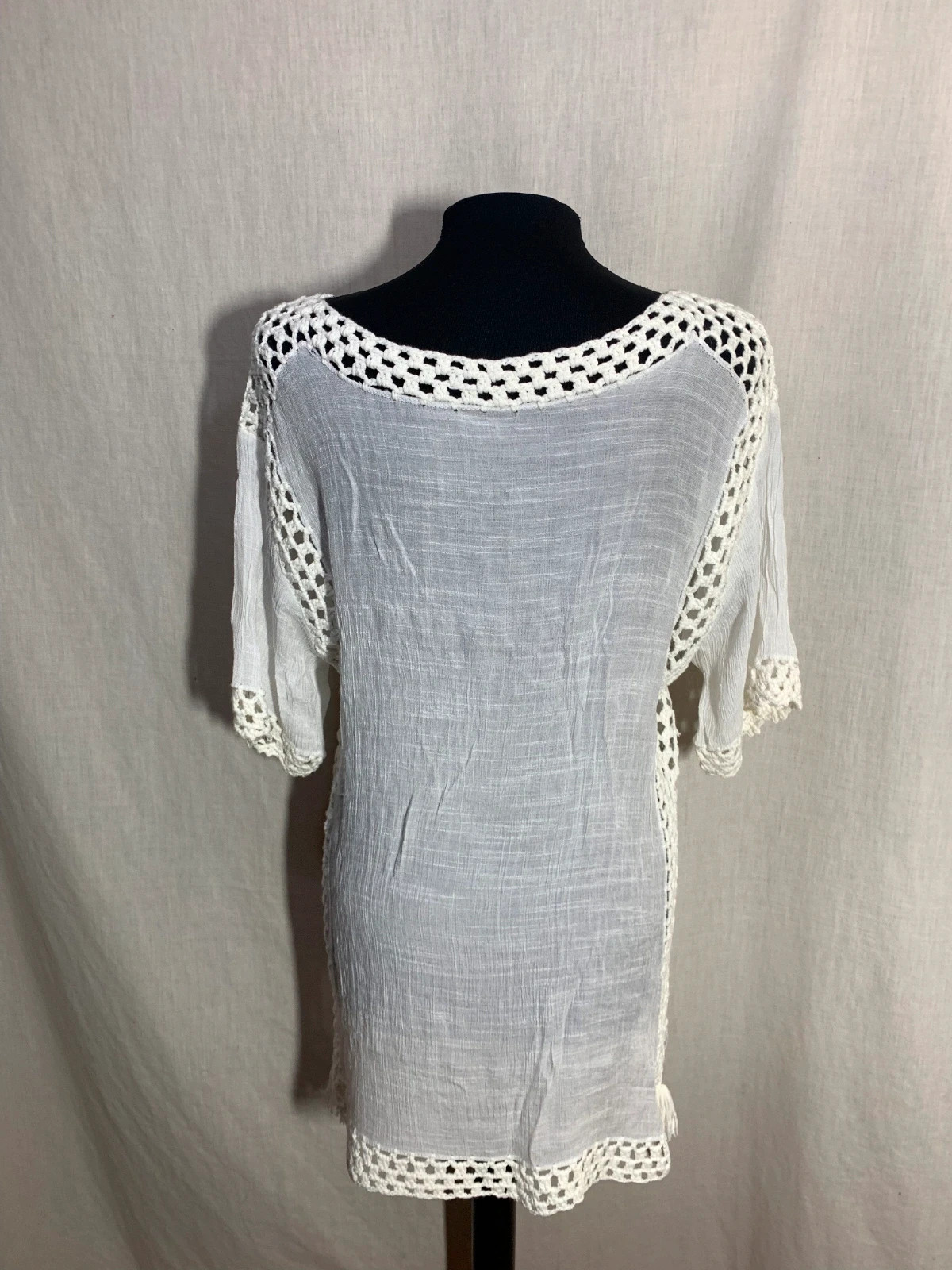 Vestido Playero Blanco con Crochet | White Crochet Beach Dress | Local – Generic – taille L / 40 / 12 5