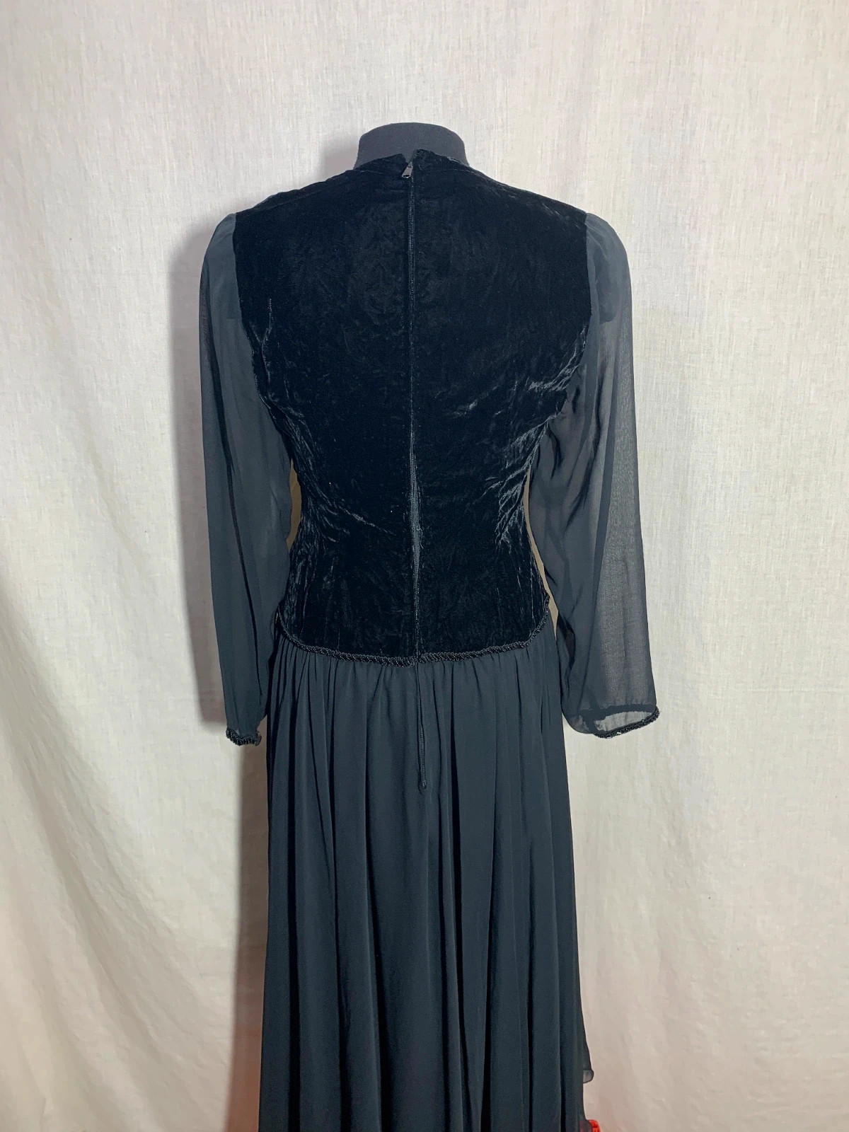 Vestido Largo Combinado Terciopelo y Gasa | Velvet and Chiffon Long Dress – Vintage Dressing – taille M / 38 / 10 2