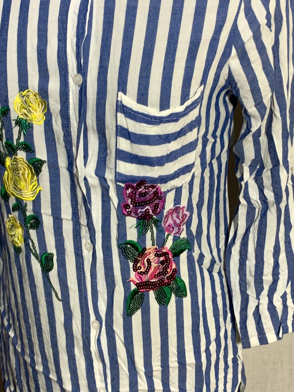 Vestido Camisero Rayas y Bordados | Striped Shirt Dress with Embroidery | Anany – ANANY – taille M / 38 / 10 5