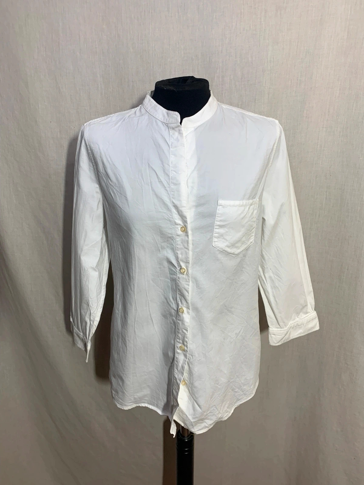 Camisa Blanca Cuello Mao | White Mandarin Collar Shirt | Massimo Dutti – Massimo Dutti – taille L / 40 / 12 3