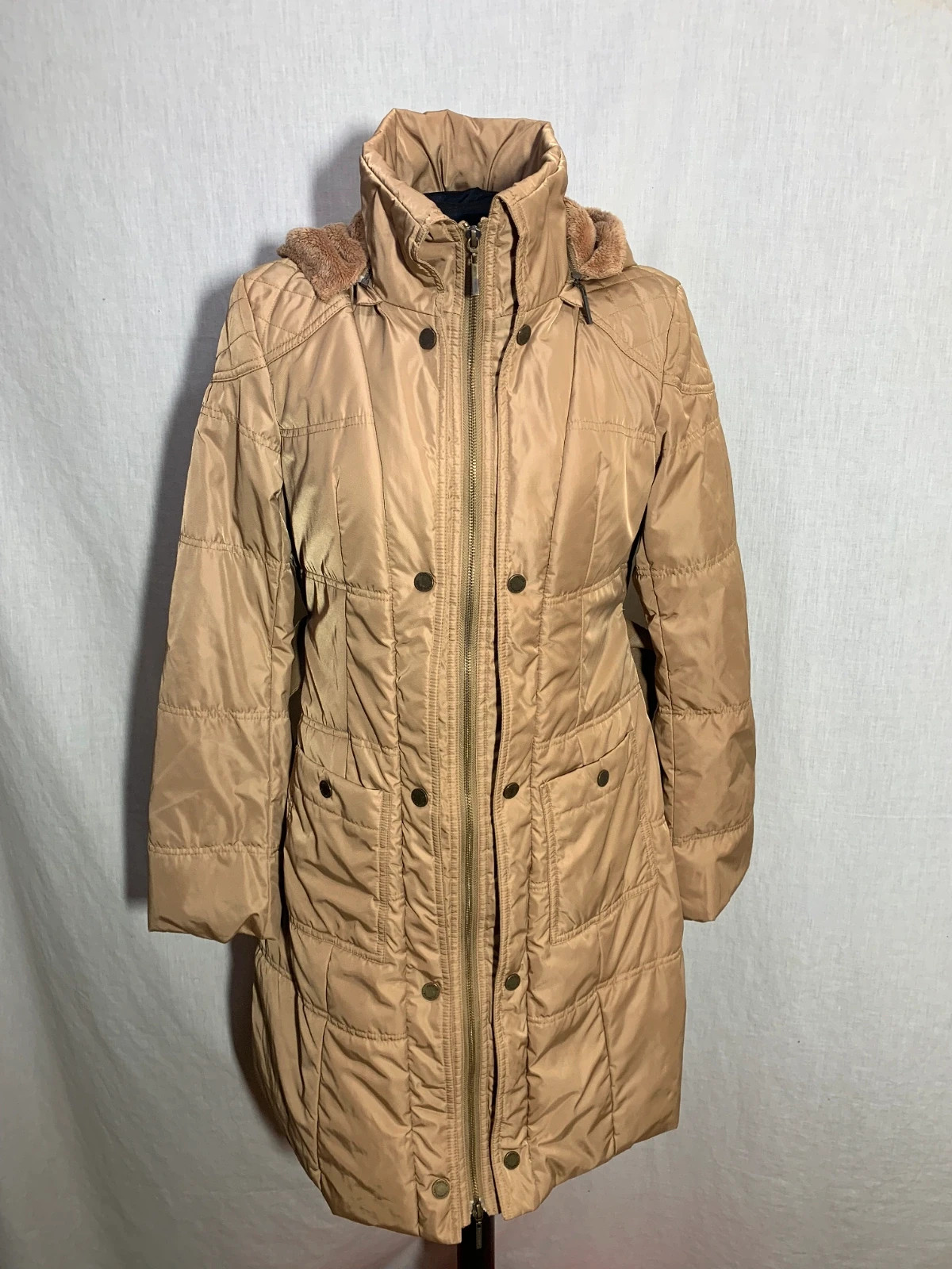 Abrigo Acolchado Camel | Camel Quilted Coat | Adolfo Domínguez – Adolfo Dominguez – taille XXL / 44 / 16 3