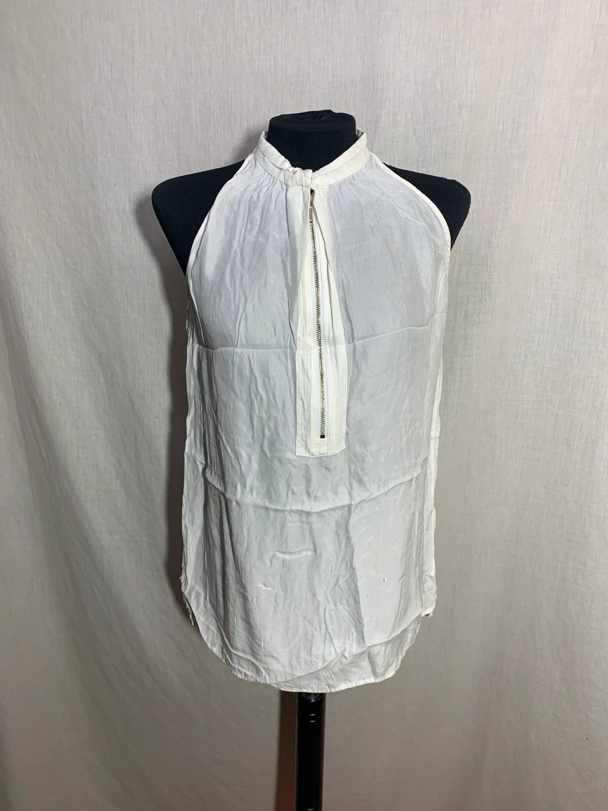 Blusa Blanca con Cuello Halter | White Halter Top | Massimo Dutti