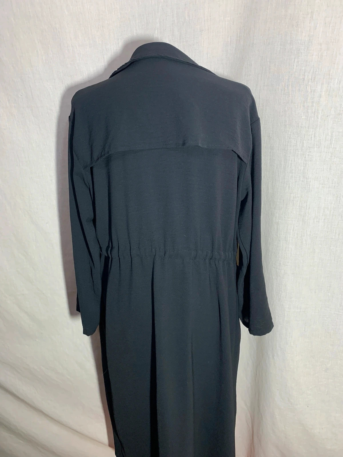 Gabardina Ligera Negra | Black Light Trench Coat – Vintage Dressing – taille XL / 42 / 14 4