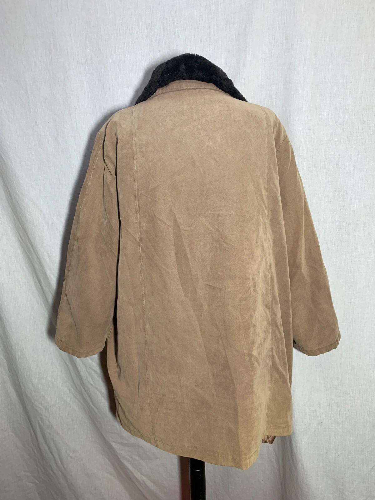 Abrigo de Antelina con Cuello de Pelo | Faux Suede Coat | Cheny – Vintage Dressing – taille 4XL / 48 / 20 2