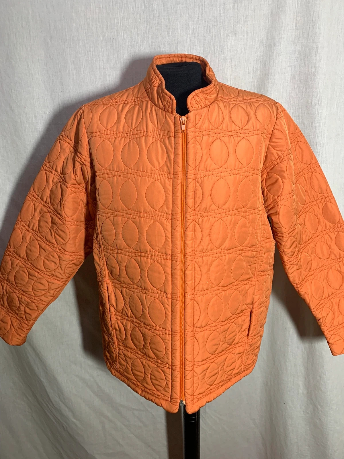 Chaquetón Acolchado Naranja | Orange Quilted Jacket – Vintage Dressing – taille L / 40 / 12 3