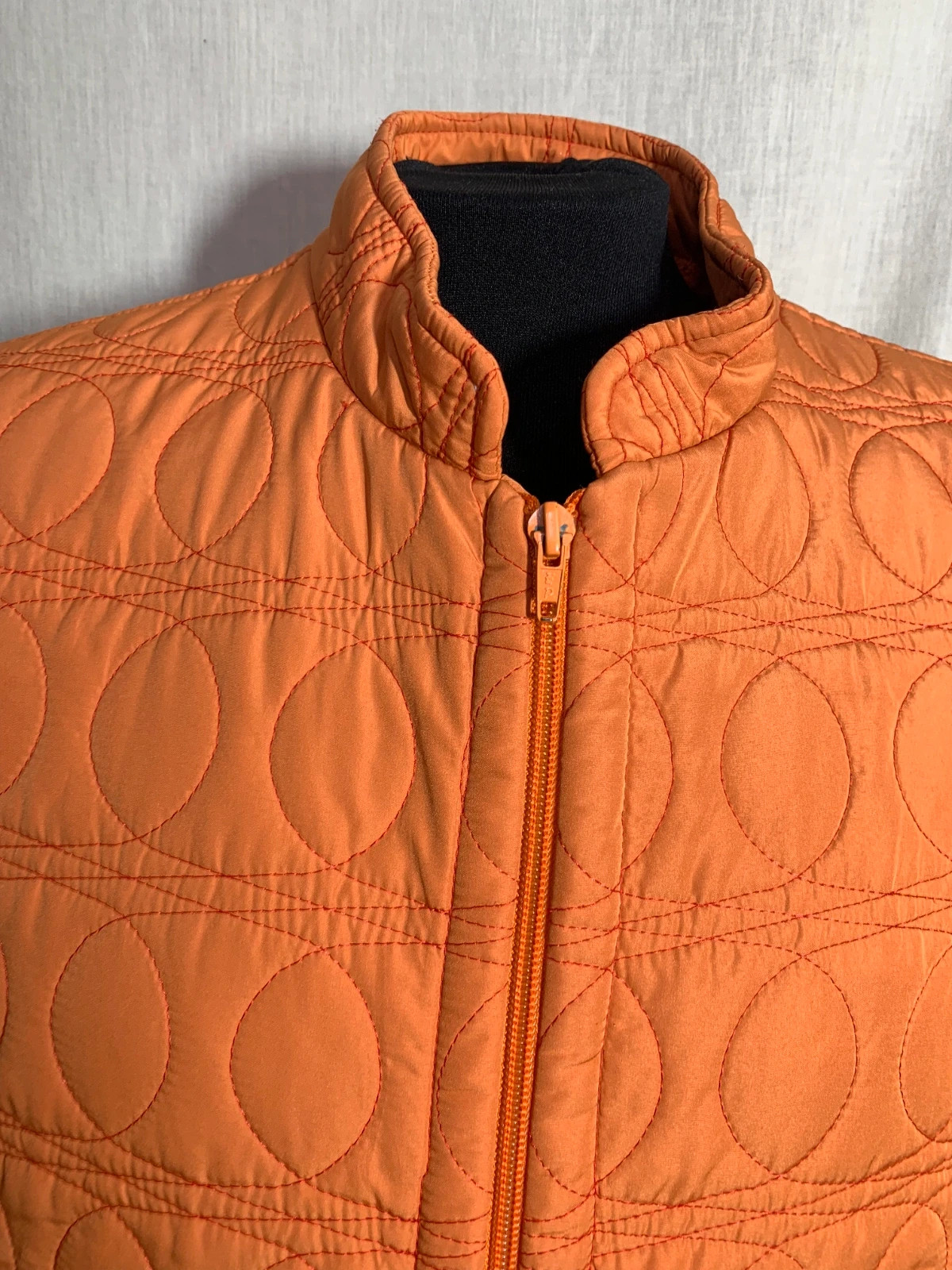Chaquetón Acolchado Naranja | Orange Quilted Jacket – Vintage Dressing – taille L / 40 / 12 5