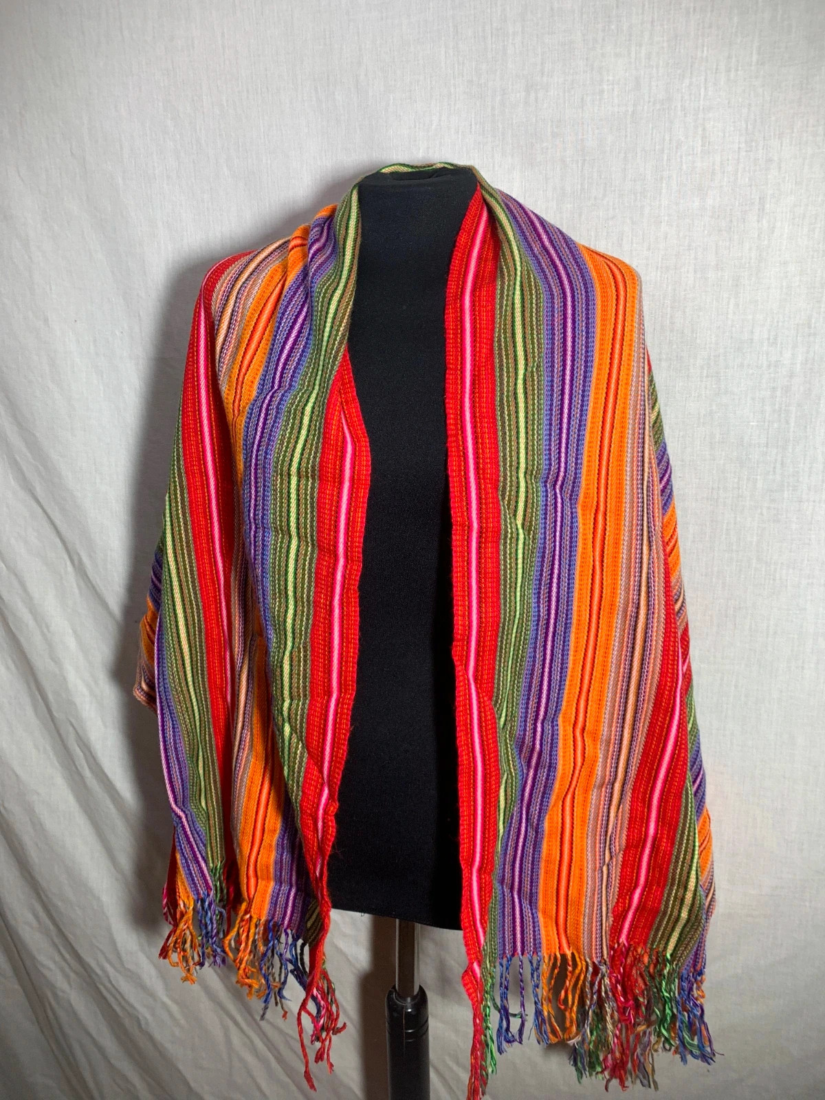 Pañuelo Fular de Rayas Multicolor | Multicolor Striped Scarf Shawl