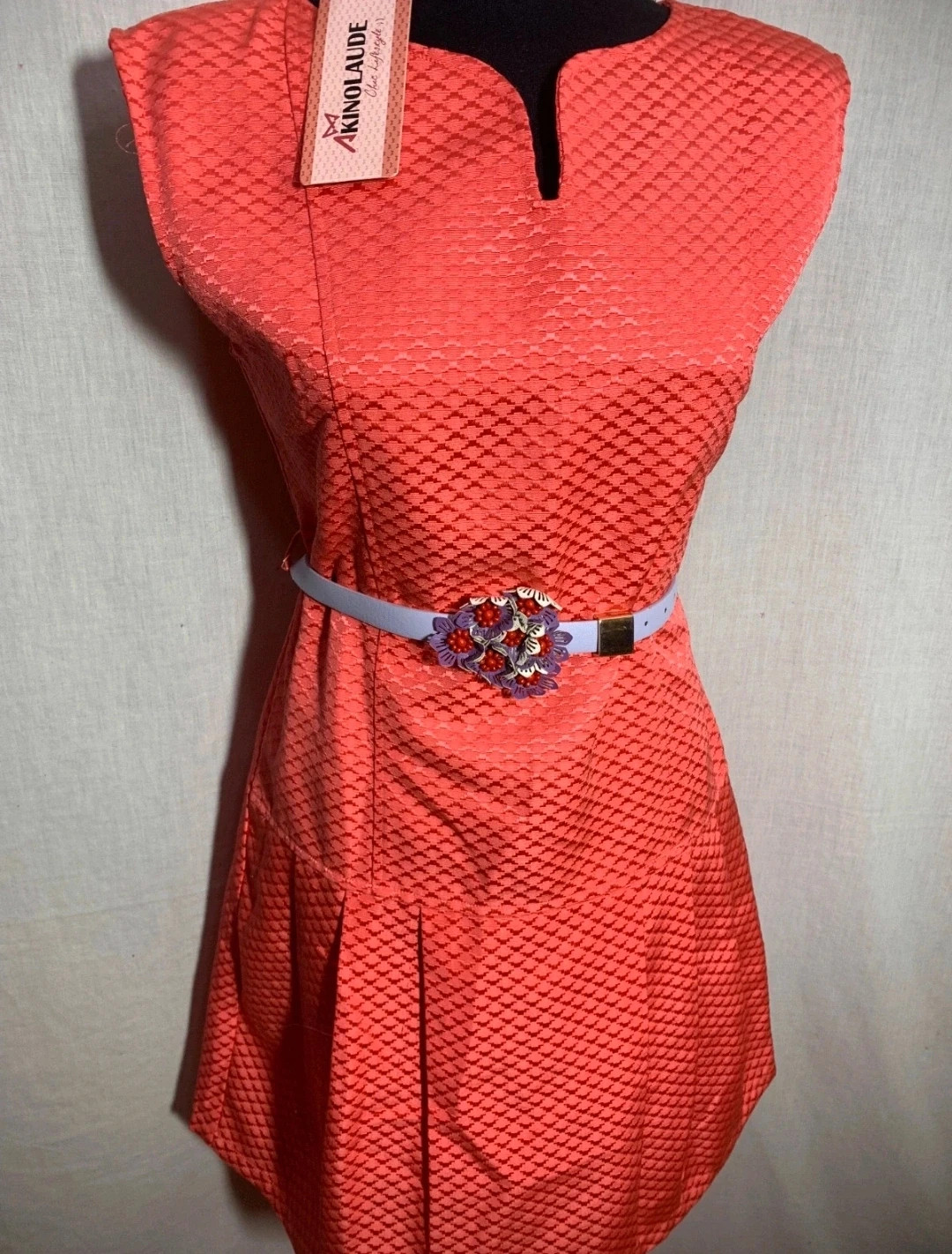 Coral Cut-Out Sleeveless Dress | Vestido Corto Coral Calado | Akino Laude – AKINO LAUDE – taille XS / 34 / 6 5