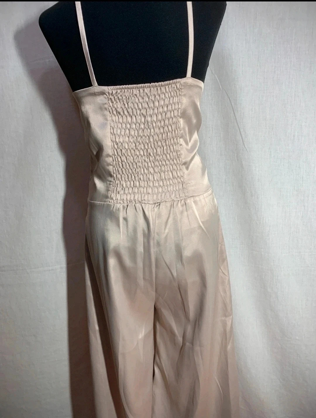 Mono Largo de Tirantes de Boda Beige | Beige Long Strappy Wedding Jumpsuit – Marta en Brazil – taille L / 40 / 12 5