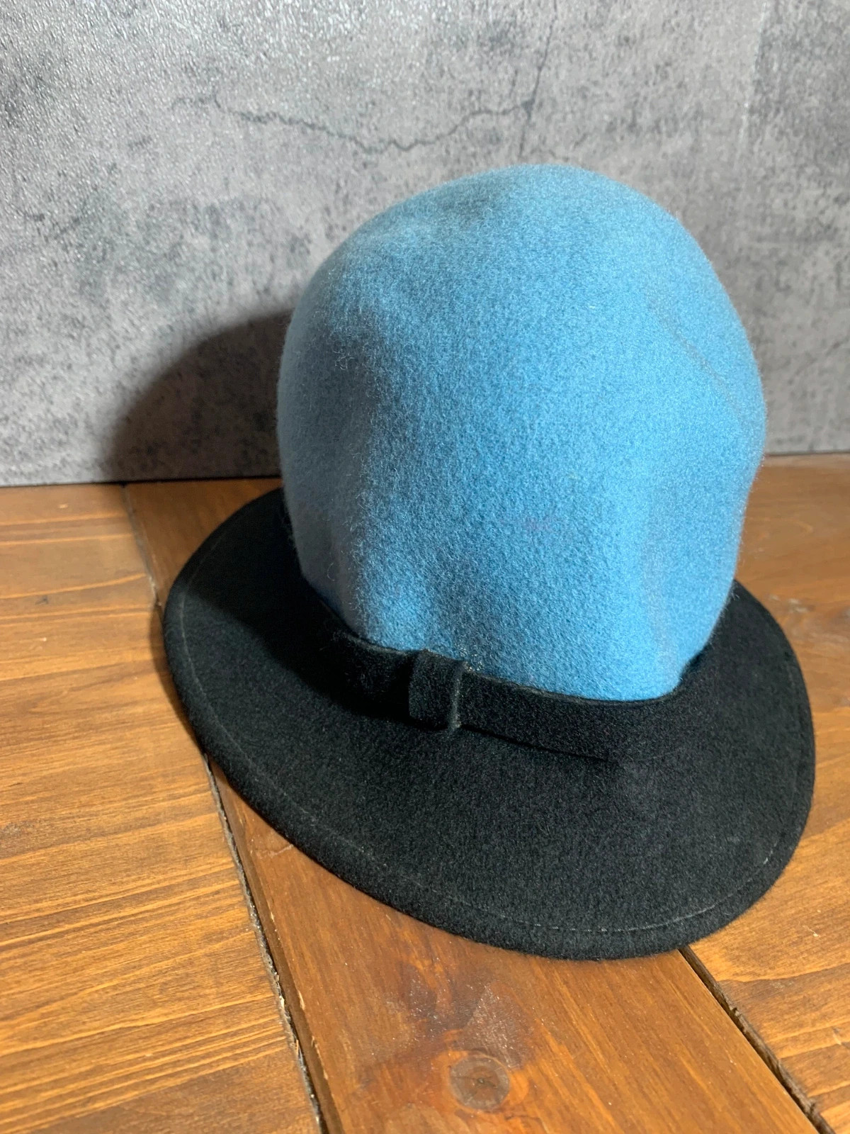 Gorro bombín de lana azul y negro | Wool bowler hat blue and black | STCN Santacana Madrid – taille 56 2