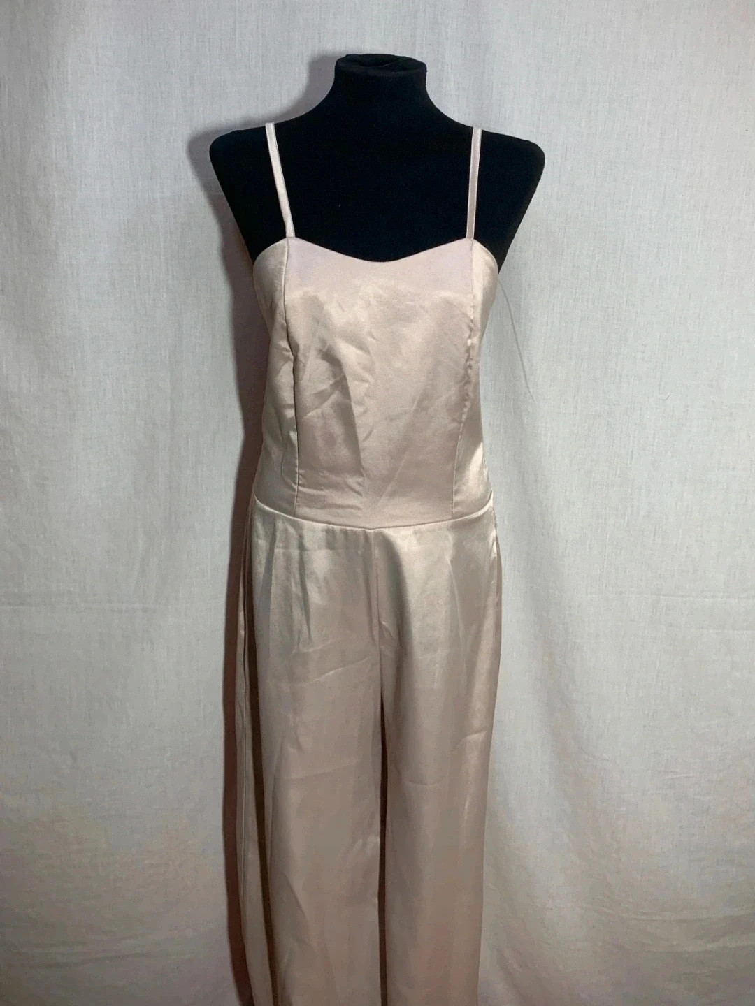 Mono Largo de Tirantes de Boda Beige | Beige Long Strappy Wedding Jumpsuit