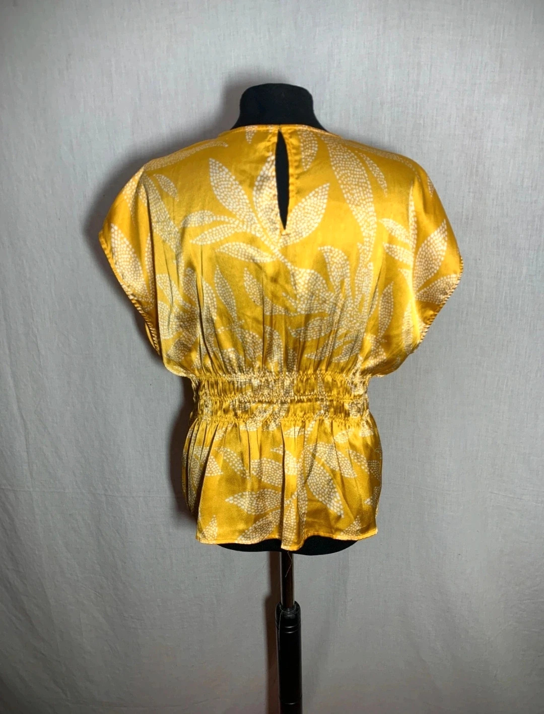Blusa manga corta estilo japonés amarilla | Yellow and White Japanese-Style Short Sleeve Blouse – Vintage Dressing – taille XL / 42 / 14 2