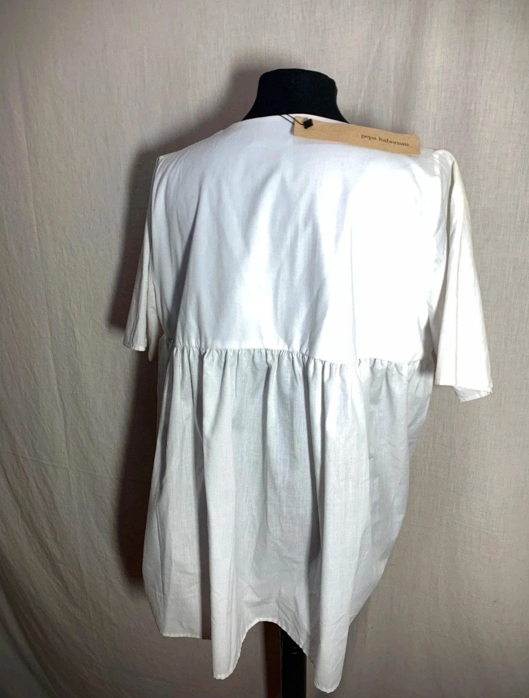 Blusa de manga corta blanca | White Short Sleeve Blouse | Pepa Habernau – Vintage Dressing – taille L / 40 / 12 4