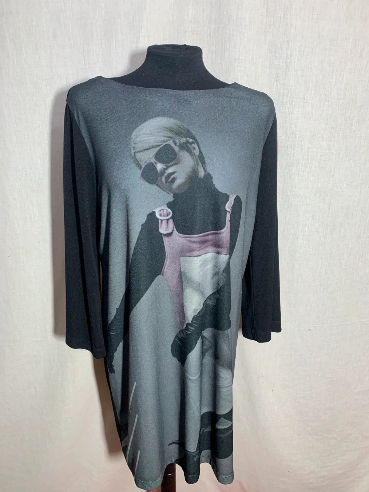 Vestido estampado mujer negro | Printed women’s dress black | Modenina – taille XXL 5