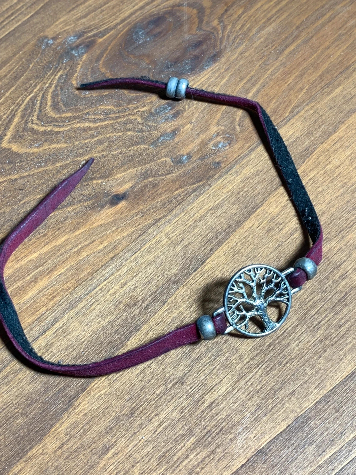 Pulsera Árbol de la Vida Cordón Burdeos Ajustable | Tree of Life Bracelet 3