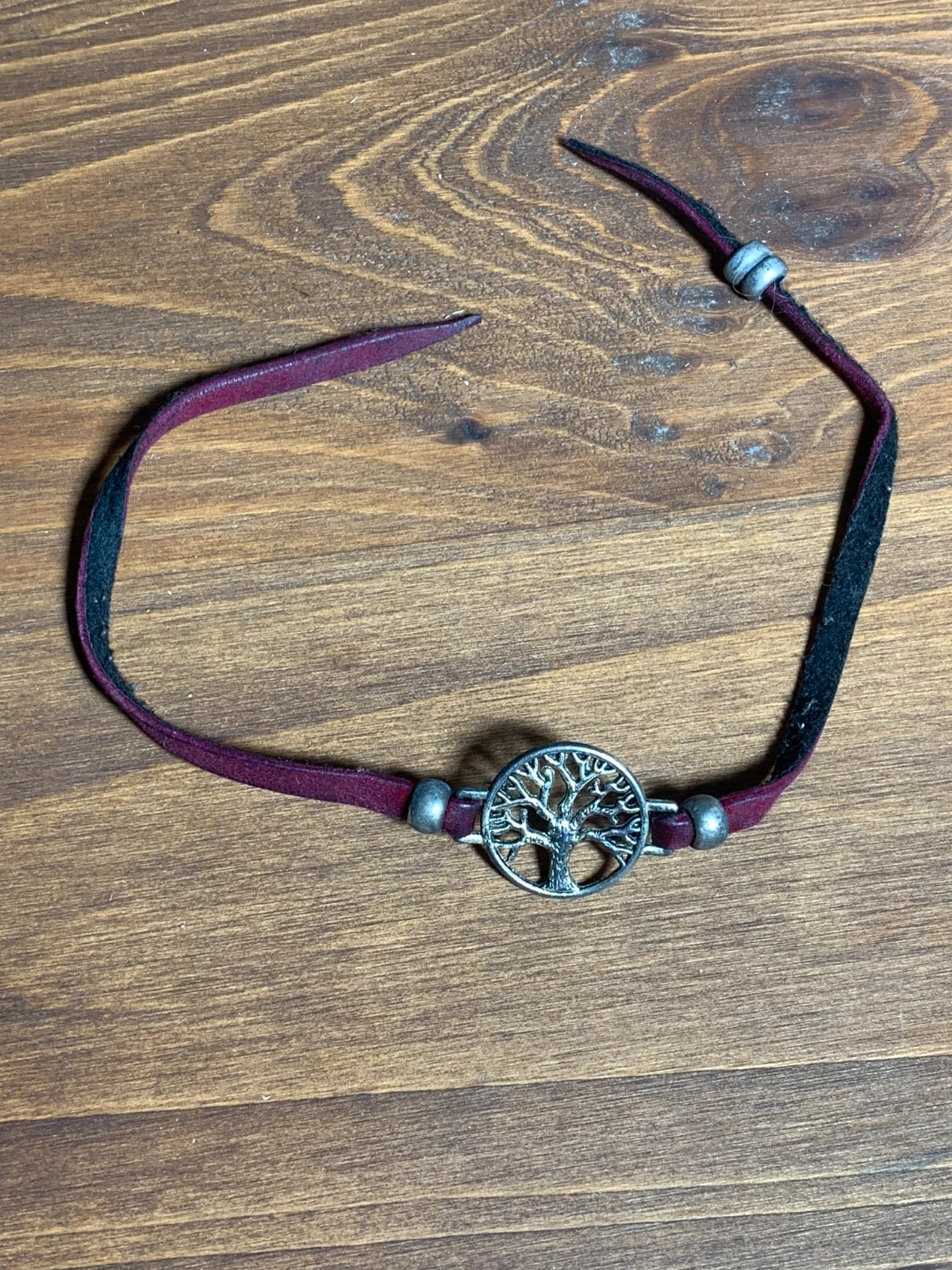 Pulsera Árbol de la Vida Cordón Burdeos Ajustable | Tree of Life Bracelet 4