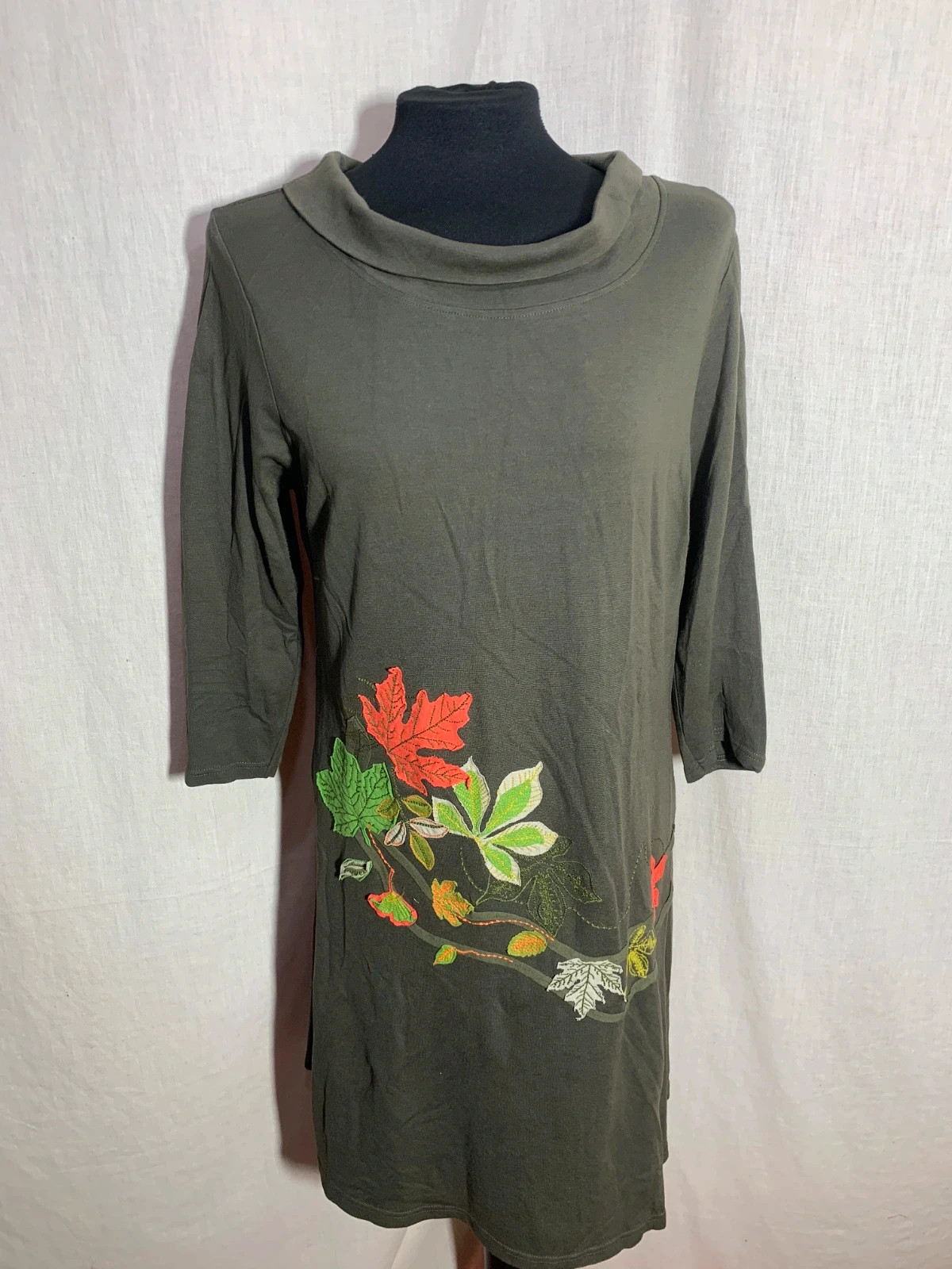 Vestido Verde Estampado Floral Mamatoyae Manga 3/4 | Green Floral Dress – Mamatayoe – taille XL / 42 / 14 3