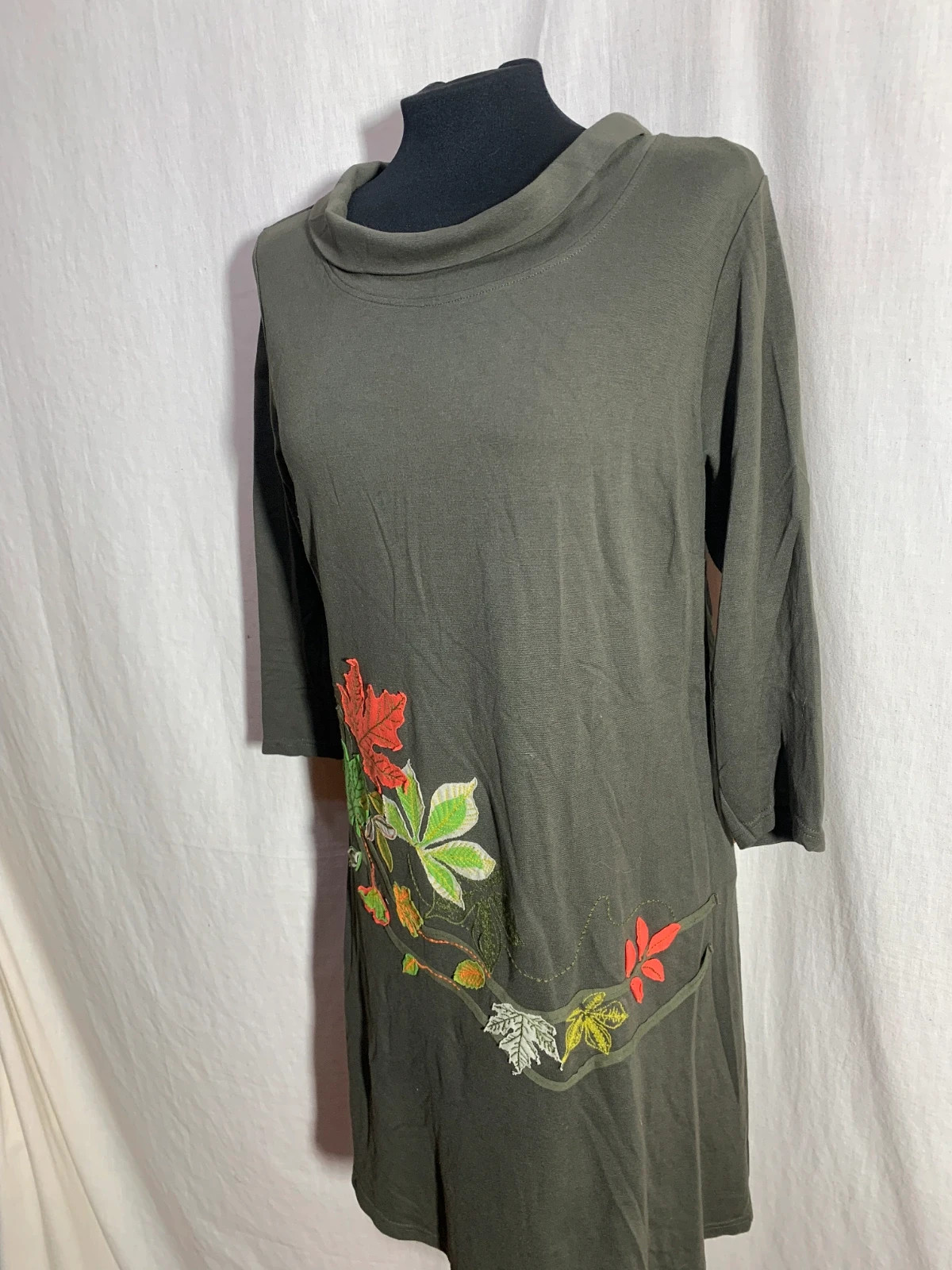 Vestido Verde Estampado Floral Mamatoyae Manga 3/4 | Green Floral Dress – Mamatayoe – taille XL / 42 / 14 4