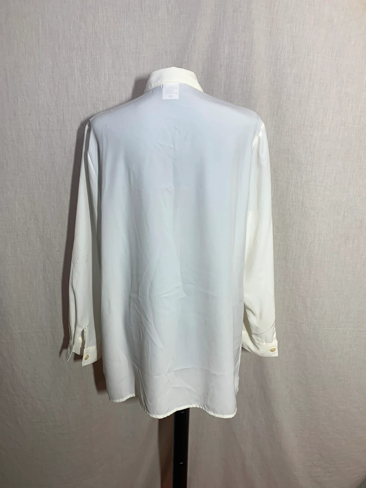 Blusa Blanca con Panel Cuadros Manga Larga | White Layered Blouse | New Fast – New Fast – taille XXXL / 46 / 18 2