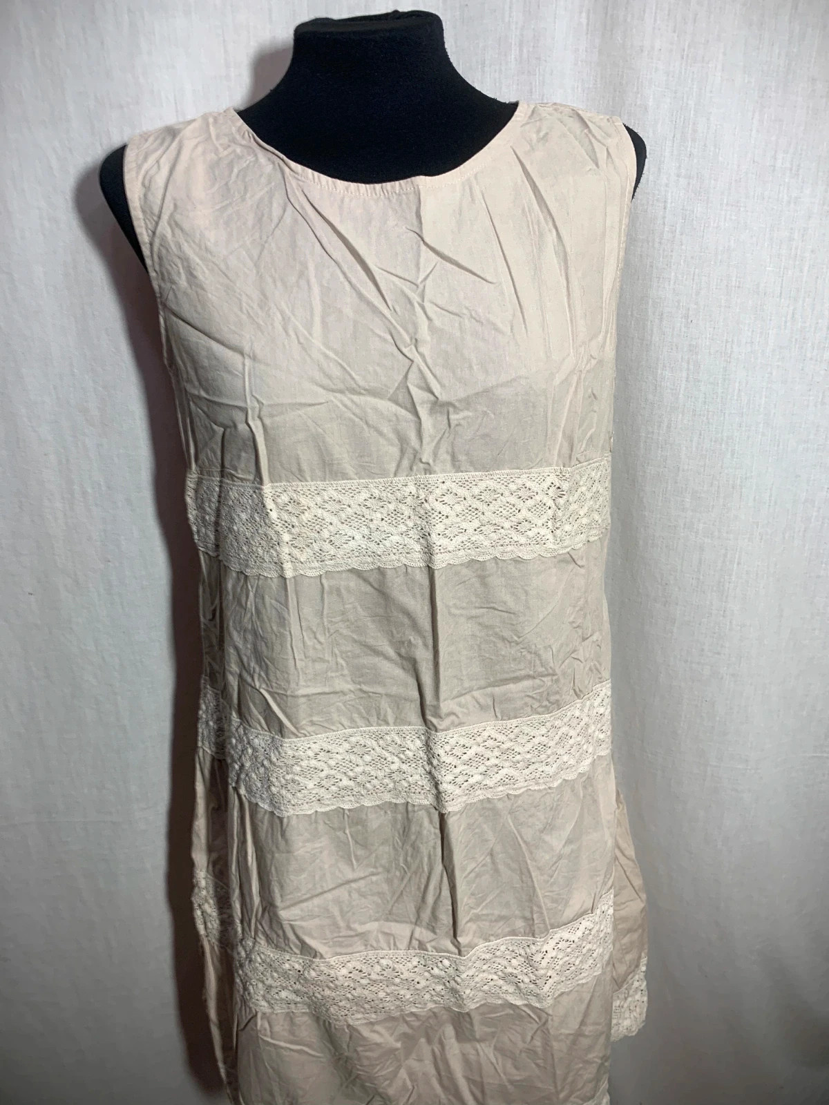 Vestido Beige con Encaje de Algodón | Beige Cotton Lace Dress | Precchio Colors Concept – Precchio – taille XXXL / 46 / 18 4