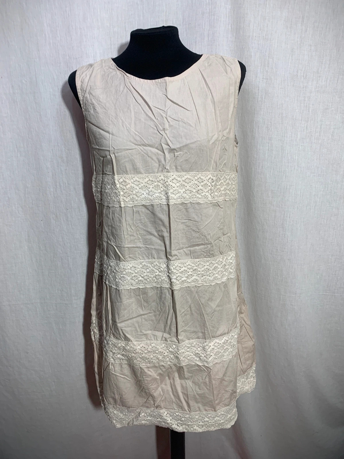 Vestido Beige con Encaje de Algodón | Beige Cotton Lace Dress | Precchio Colors Concept – Precchio – taille XXXL / 46 / 18 3
