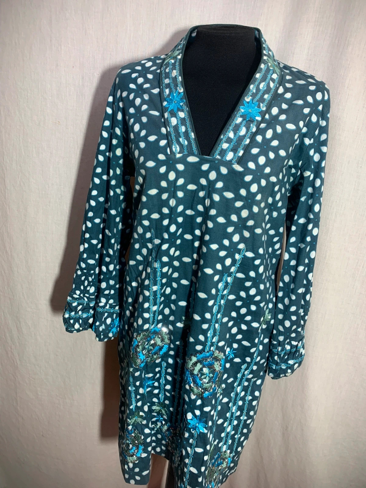 Vestido Estampado Étnico con Bordados | Ethnic Print Embroidered Dress | Almatrichi – Almatrichi – taille XL / 42 / 14 4