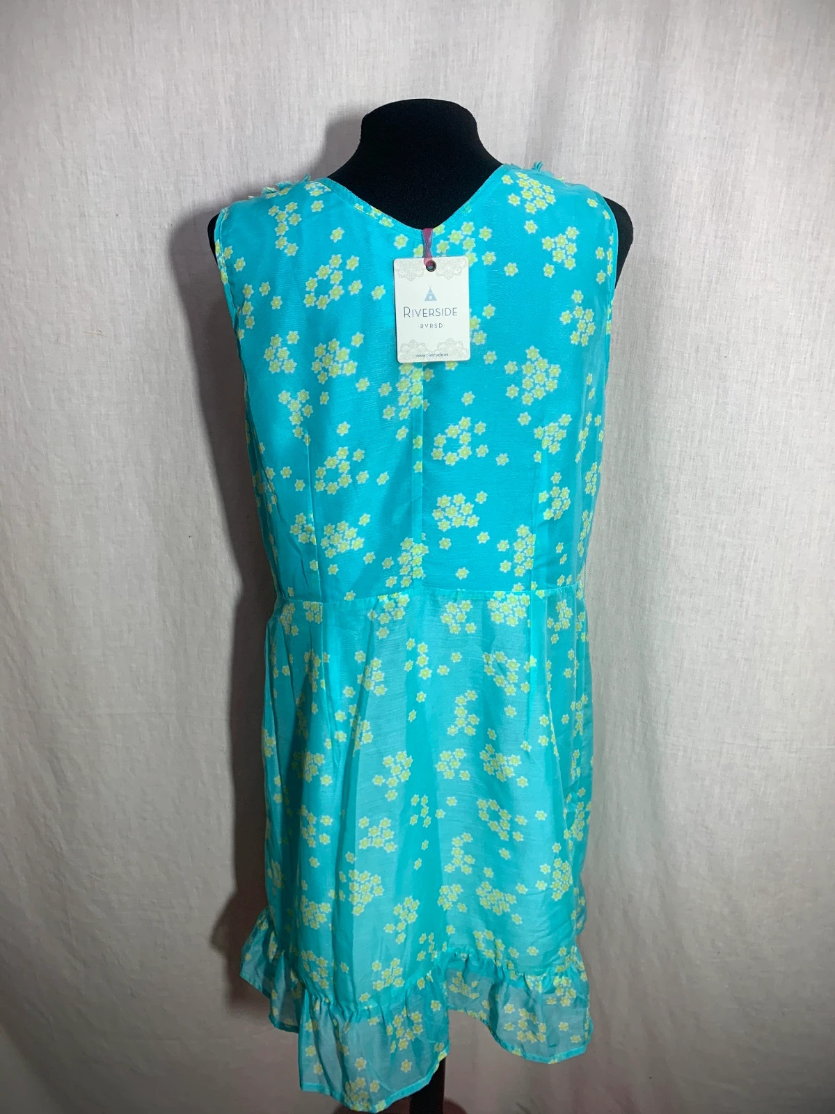 Vestido Azul Turquesa de Flores | Turquoise Floral Dress | Riverside – Riverside – taille XXL / 44 / 16 2