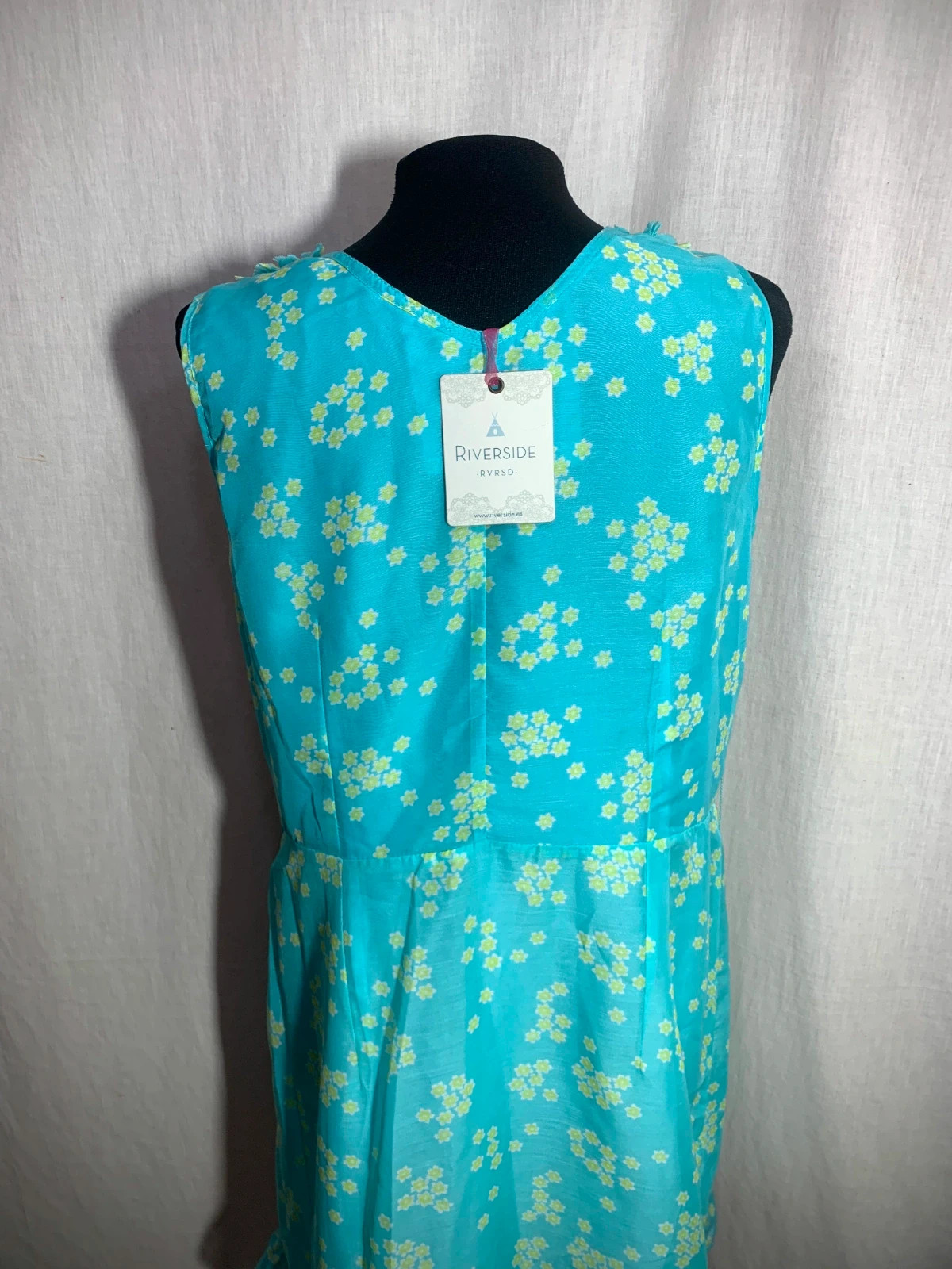 Vestido Azul Turquesa de Flores | Turquoise Floral Dress | Riverside – Riverside – taille XXL / 44 / 16 4