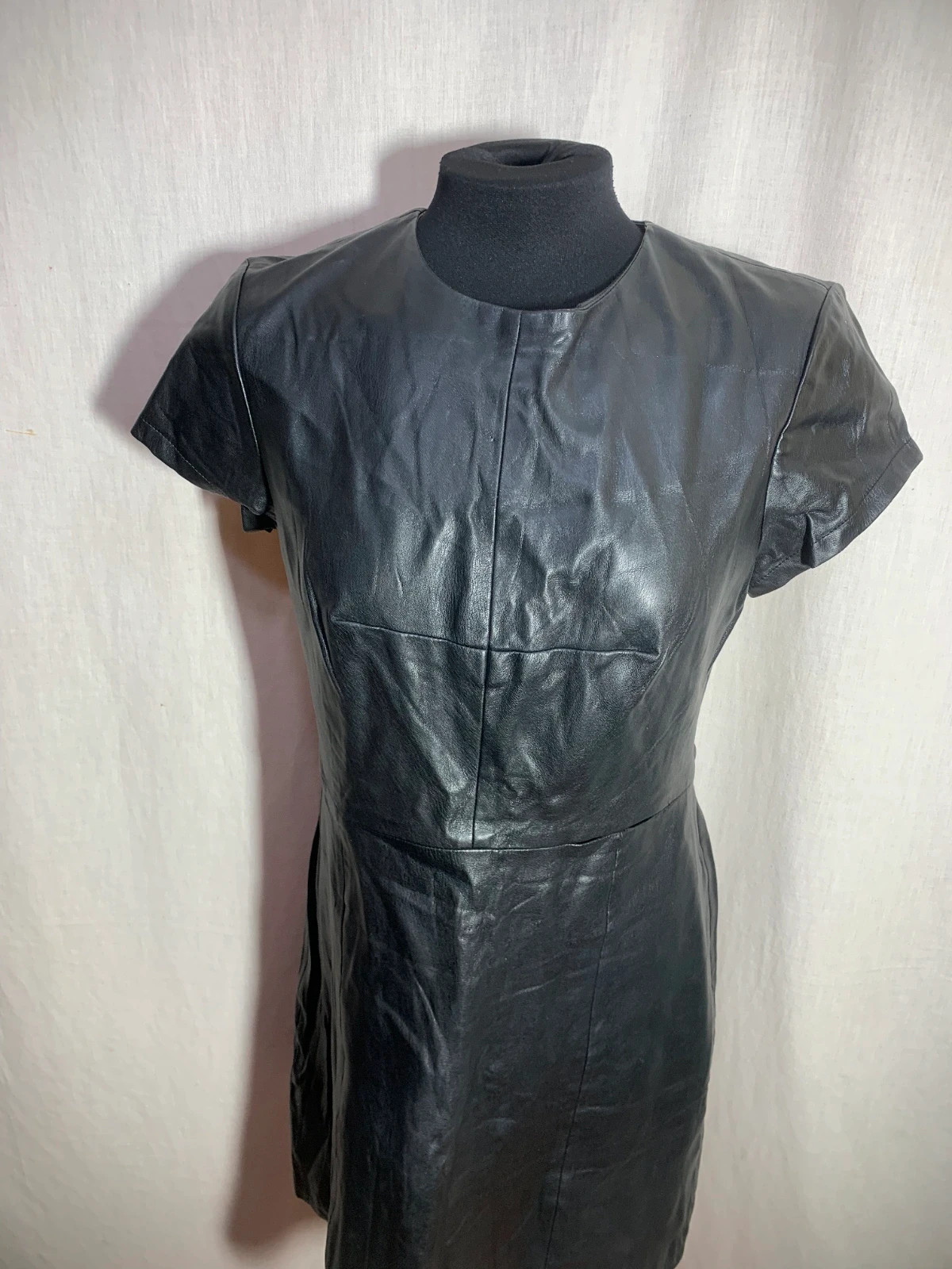 Vestido Efecto Cuero Negro | Black Faux Leather Dress | Sfera – Sfera – taille L / 40 / 12 5