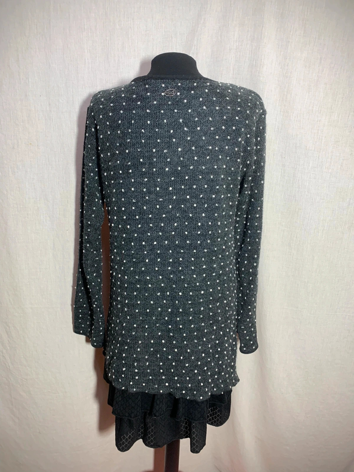 Vestido de Punto Gris con Lunares | Grey Polka Dot Knit Dress | Akino Laude – AKINO LAUDE – taille XL / 42 / 14 3