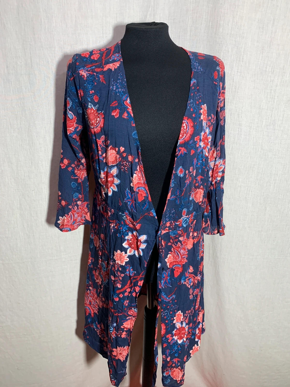 Kimono Largo Estampado Floral | Floral Print Long Kimono | Springfield – Springfield – taille L / 40 / 12 4