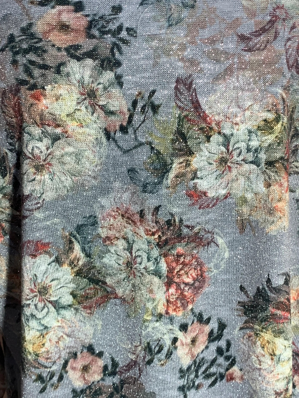 Camiseta Floral con Brillo | Floral Glitter T-Shirt | Punto Roma – Punto Roma – taille L / 40 / 12 5