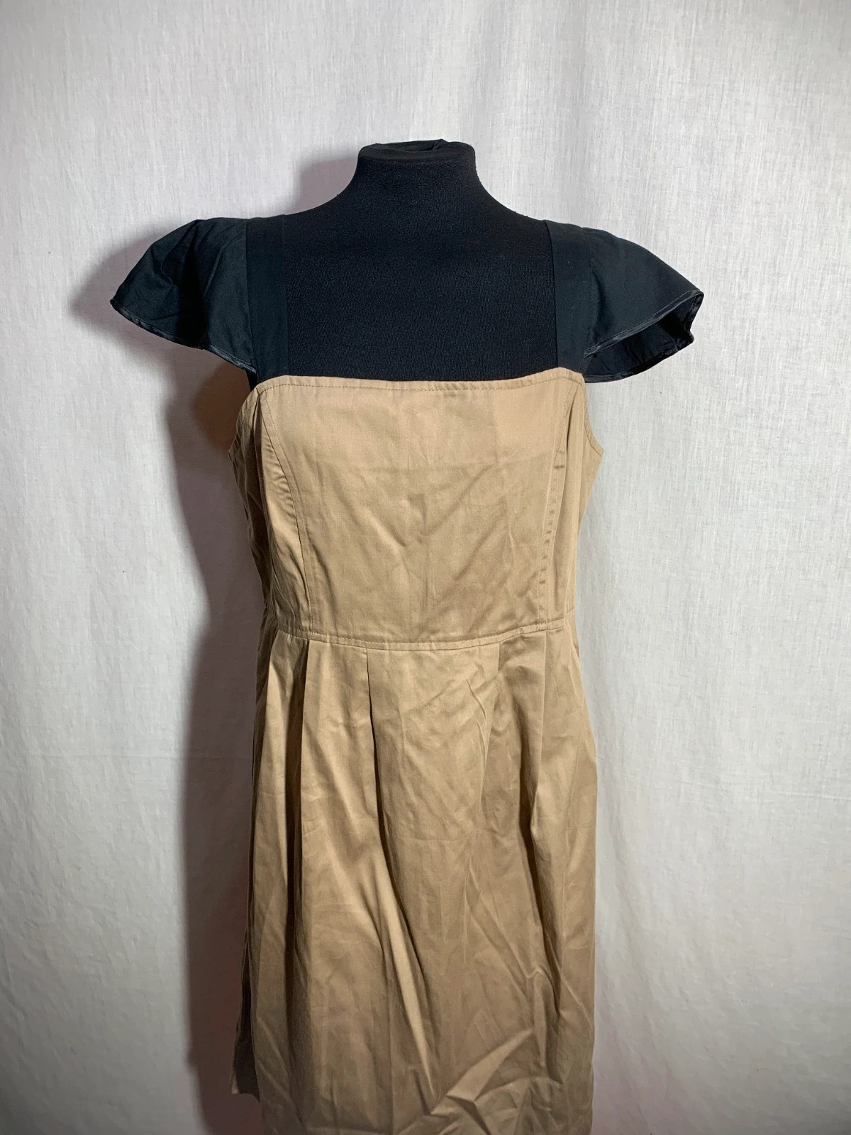 Vestido Recto Beige y Negro | Beige and Black Straight Dress | Almatrichi – Almatrichi – taille XL / 42 / 14 3