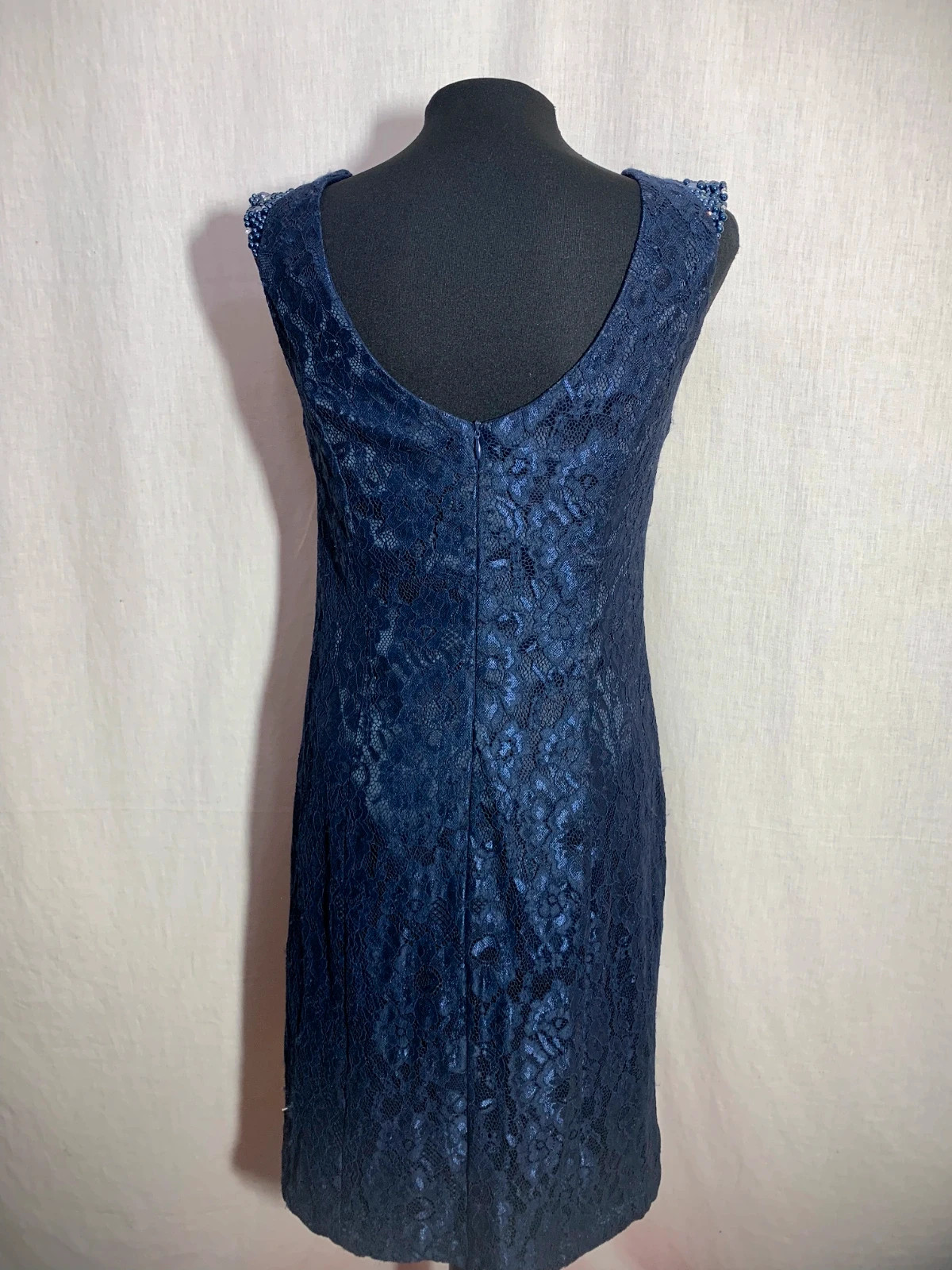 Vestido de Encaje Azul Marino | Navy Blue Lace Dress – taille L / 40 / 12 2