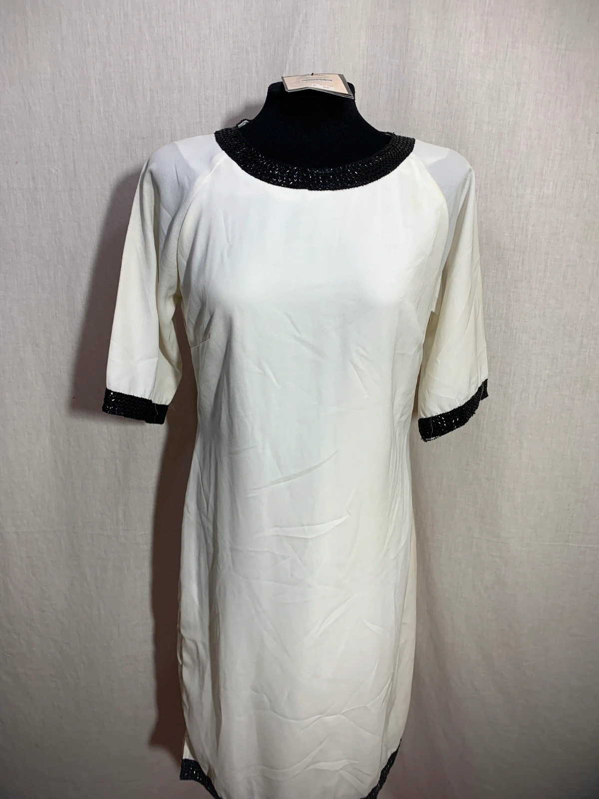 Vestido Blanco Detalles Negros | White Dress Black Details | Almatrichi – Almatrichi – taille L / 40 / 12 3