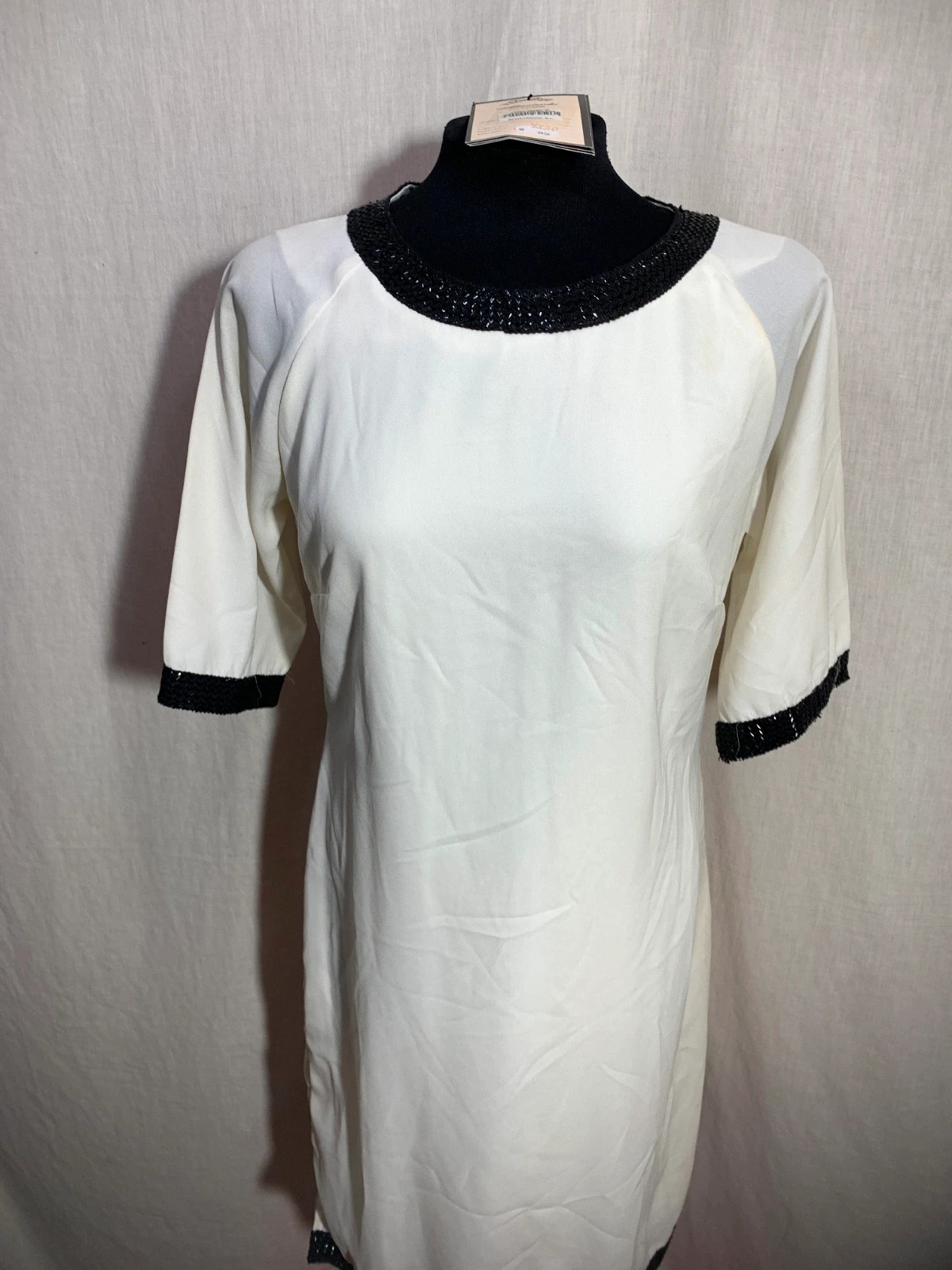 Vestido Blanco Detalles Negros | White Dress Black Details | Almatrichi – Almatrichi – taille L / 40 / 12 4