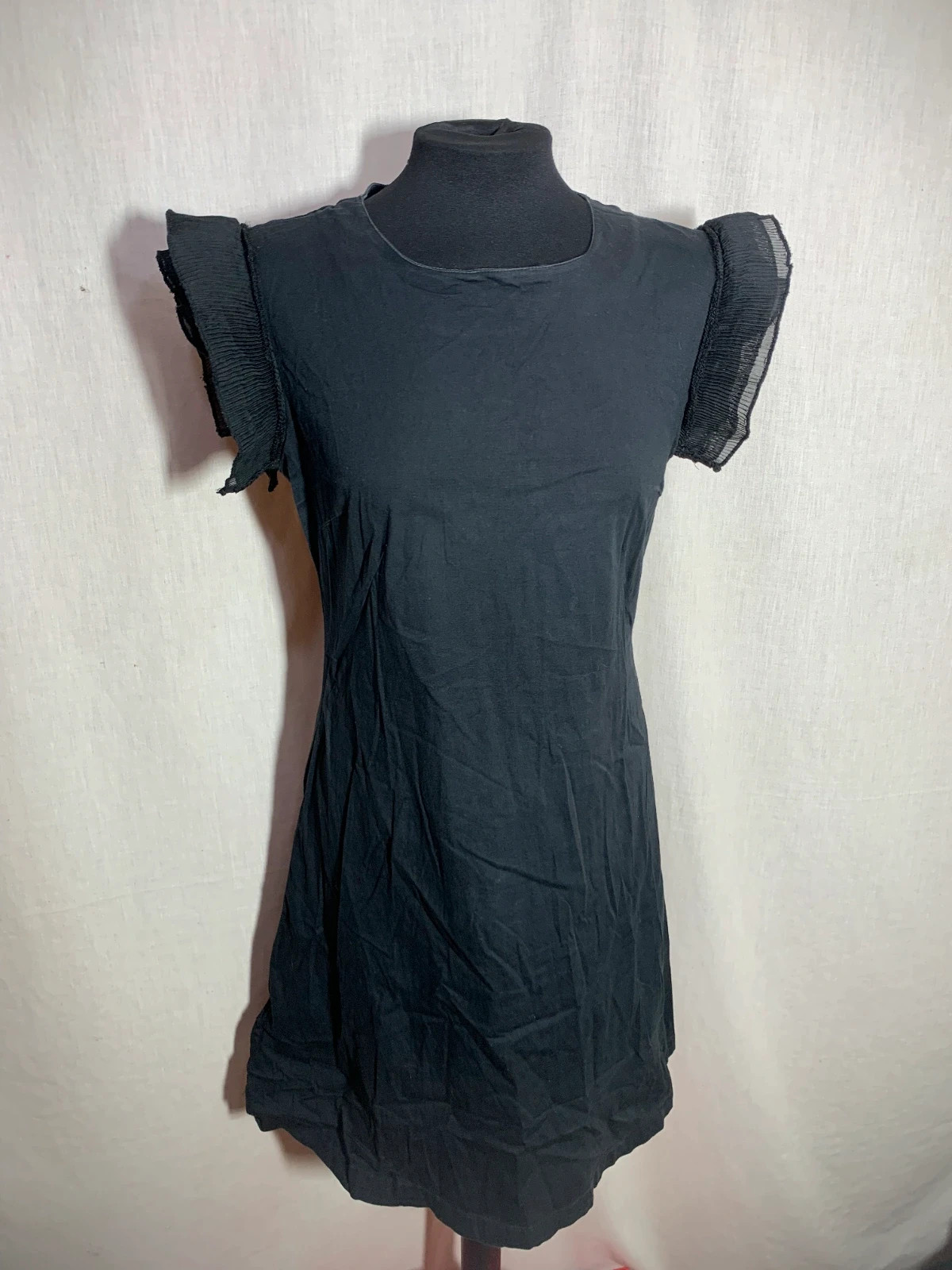 Vestido Negro de Algodón con Volantes en Manga Corta | Black Cotton Dress | Almatrichi – Almatrichi – taille XL / 42 / 14 2