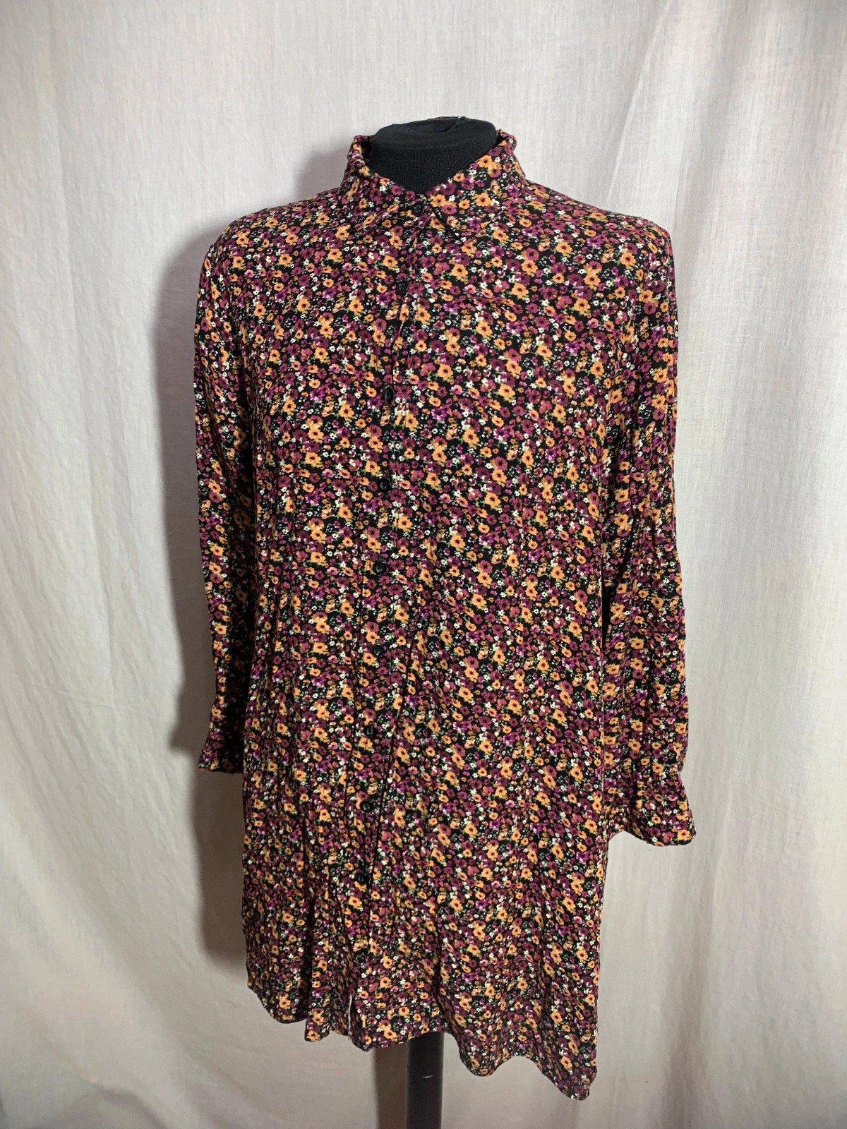 Vestido Camisero Floral de Manga Larga | Floral Shirt Dress | Local – taille M / 38 / 10 3