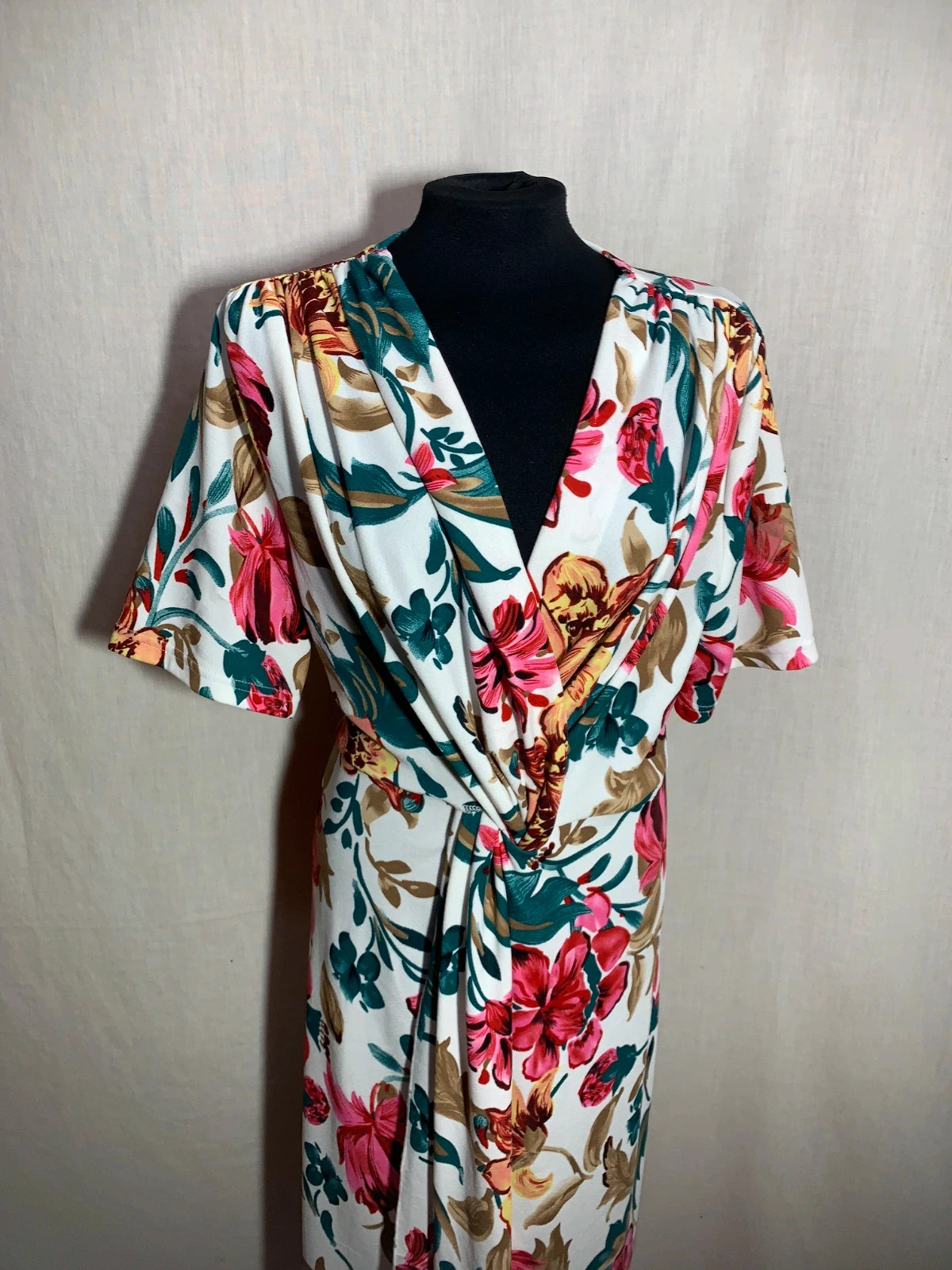 Vestido Largo Floral Cruzado con Manga Corta | Floral Wrap Maxi Dress | Shein – Shein – taille XXL / 44 / 16 2