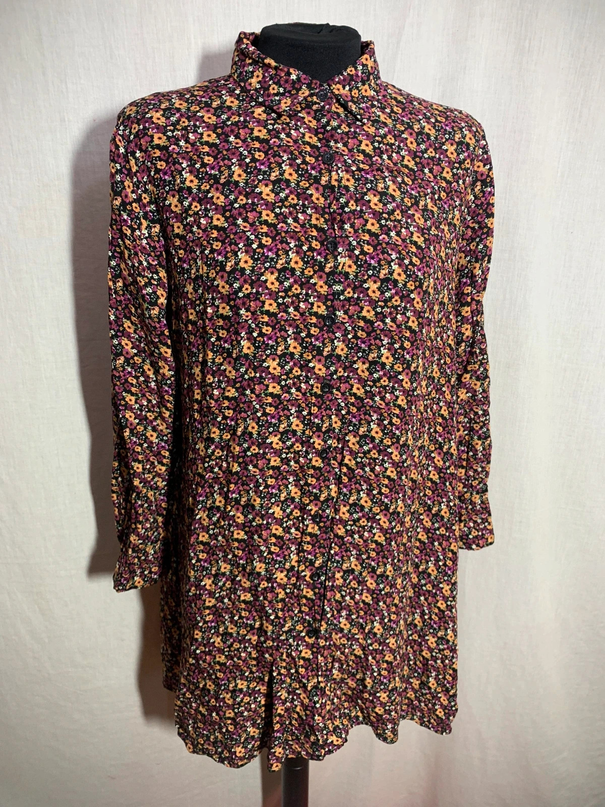 Vestido Camisero Floral de Manga Larga | Floral Shirt Dress | Local – taille M / 38 / 10 5