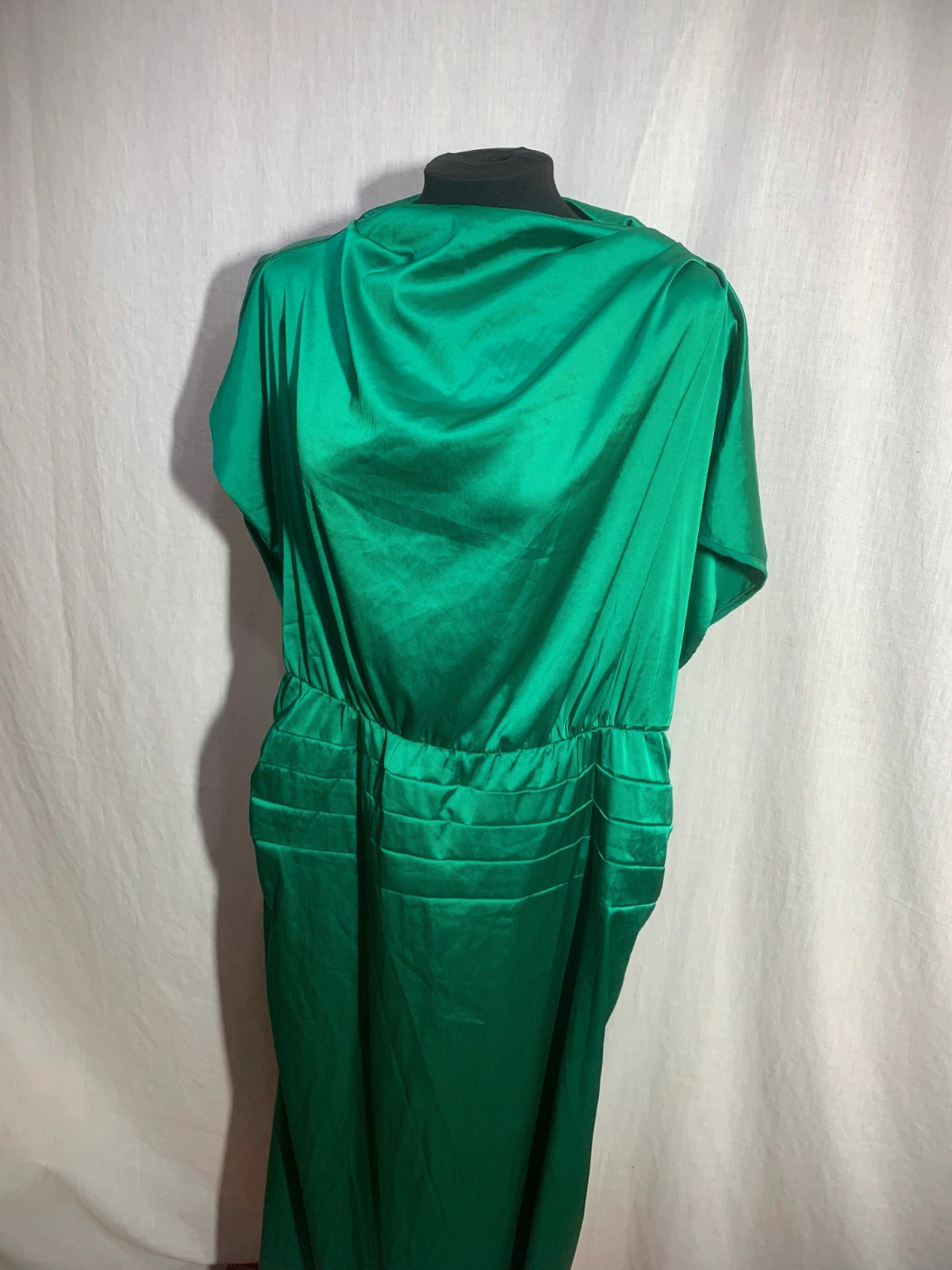 Vestido Largo Verde con Cintura Elástica y Manga Corta | Green Long Dress | Shein – Shein Curve – taille XXXL / 46 / 18 4