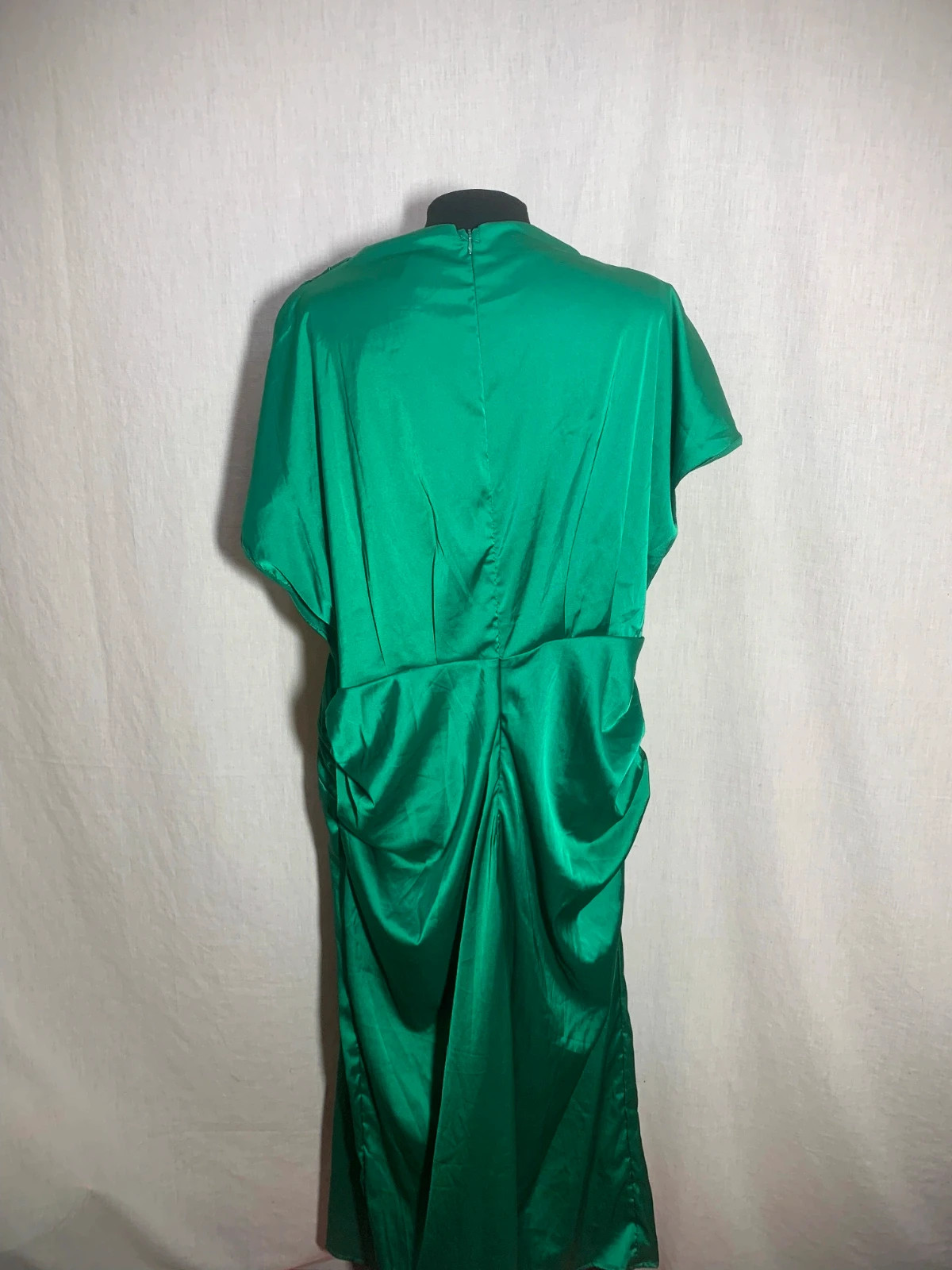 Vestido Largo Verde con Cintura Elástica y Manga Corta | Green Long Dress | Shein – Shein Curve – taille XXXL / 46 / 18 2