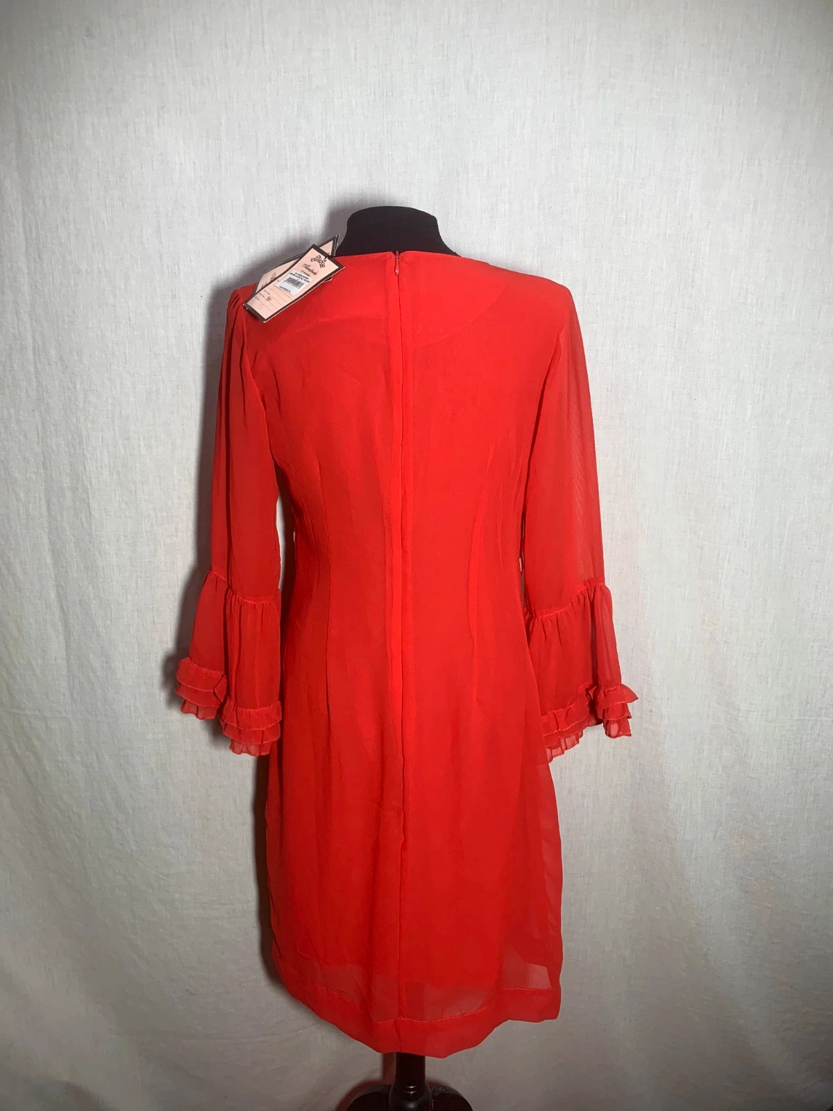 Vestido Rojo con Bordados Blancos y Manga Larga | Red Embroidered Dress | Almatrichi – Almatrichi – taille L / 40 / 12 3