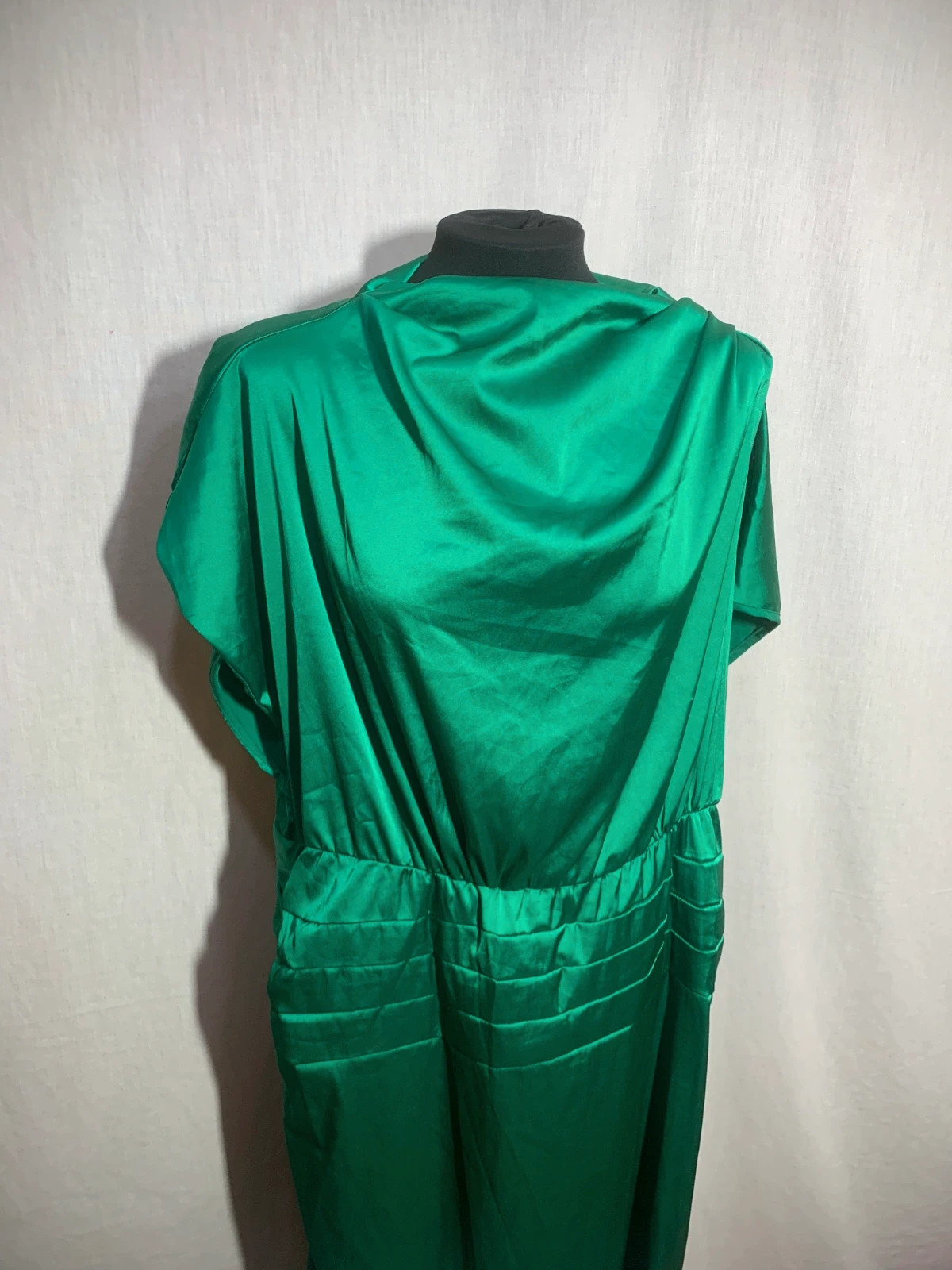 Vestido Largo Verde con Cintura Elástica y Manga Corta | Green Long Dress | Shein – Shein Curve – taille XXXL / 46 / 18 3