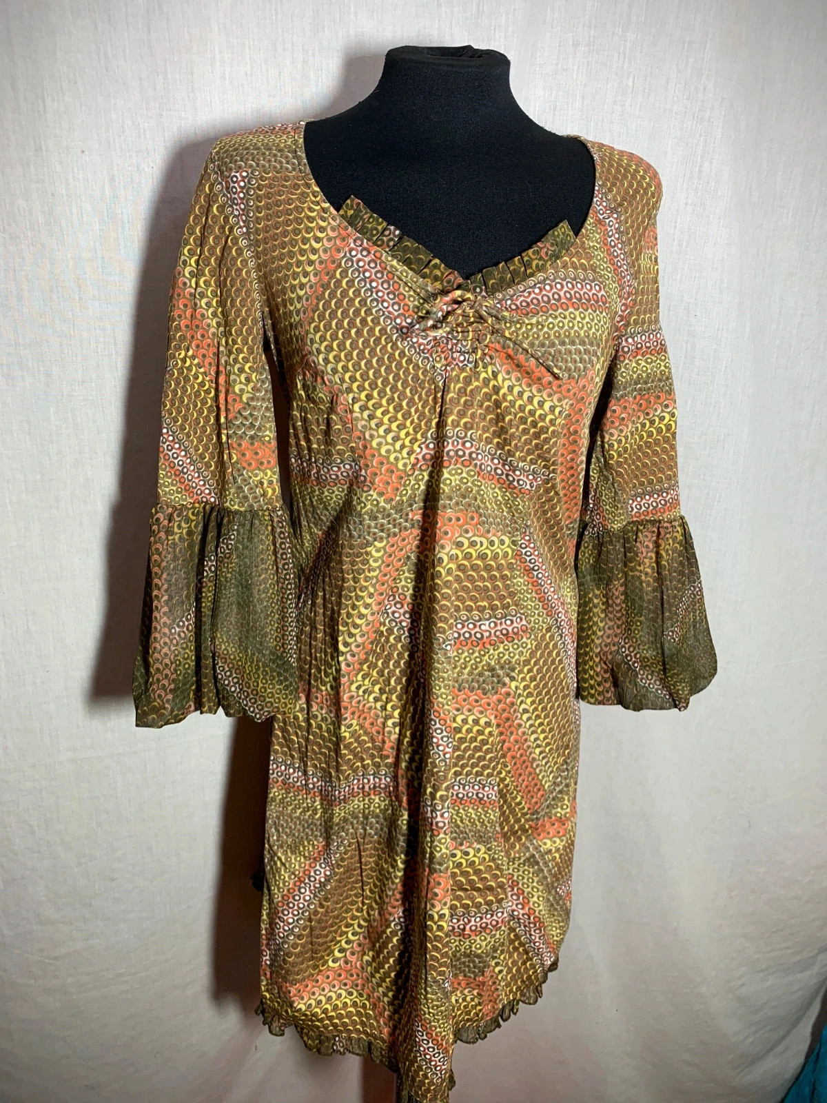 Vestido Estampado con Manga Acampanada | Printed Dress | Tonala – Tonala – taille XL / 42 / 14 3