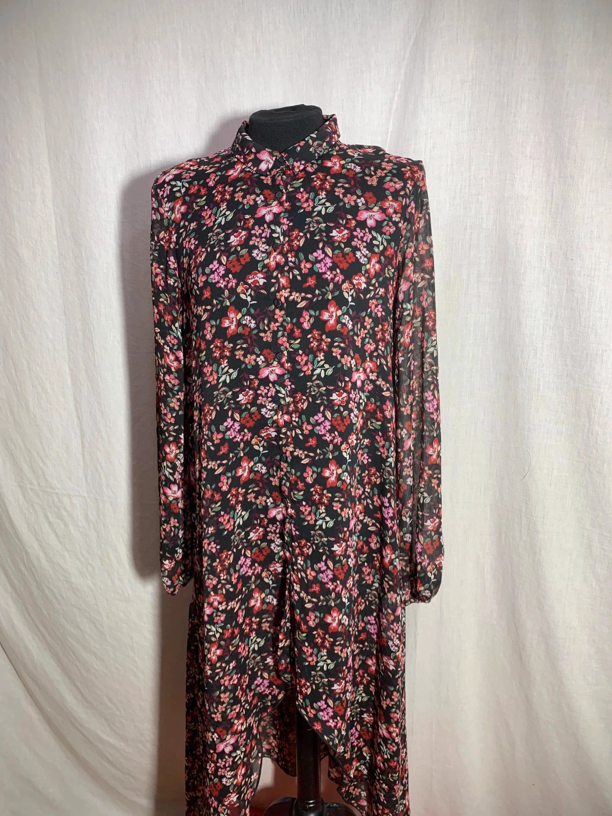 Vestido Largo Floral con Manga Larga y Bajo Asimétrico | Long Floral Dress | Stradivarius – Stradivarius – taille M / 38 / 10 3