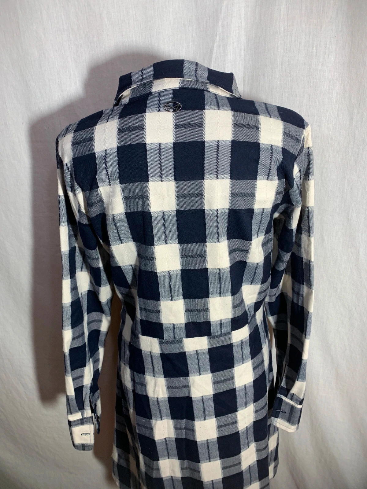 Vestido Camisero de Cuadros Azul y Blanco Manga Larga | Blue Check Shirt Dress – AKINO LAUDE – taille M / 38 / 10 5